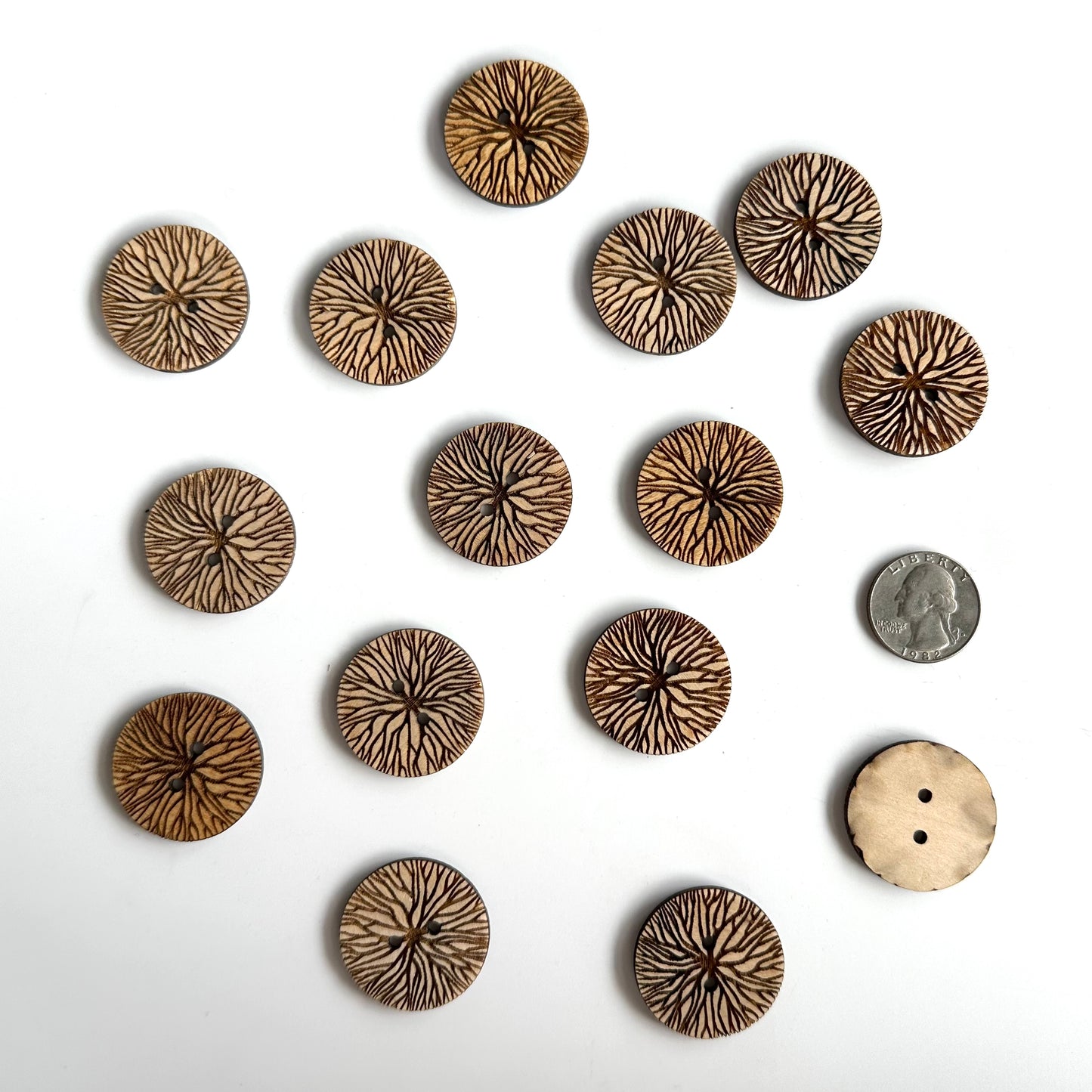 Wood Buttons over 7/8 inch