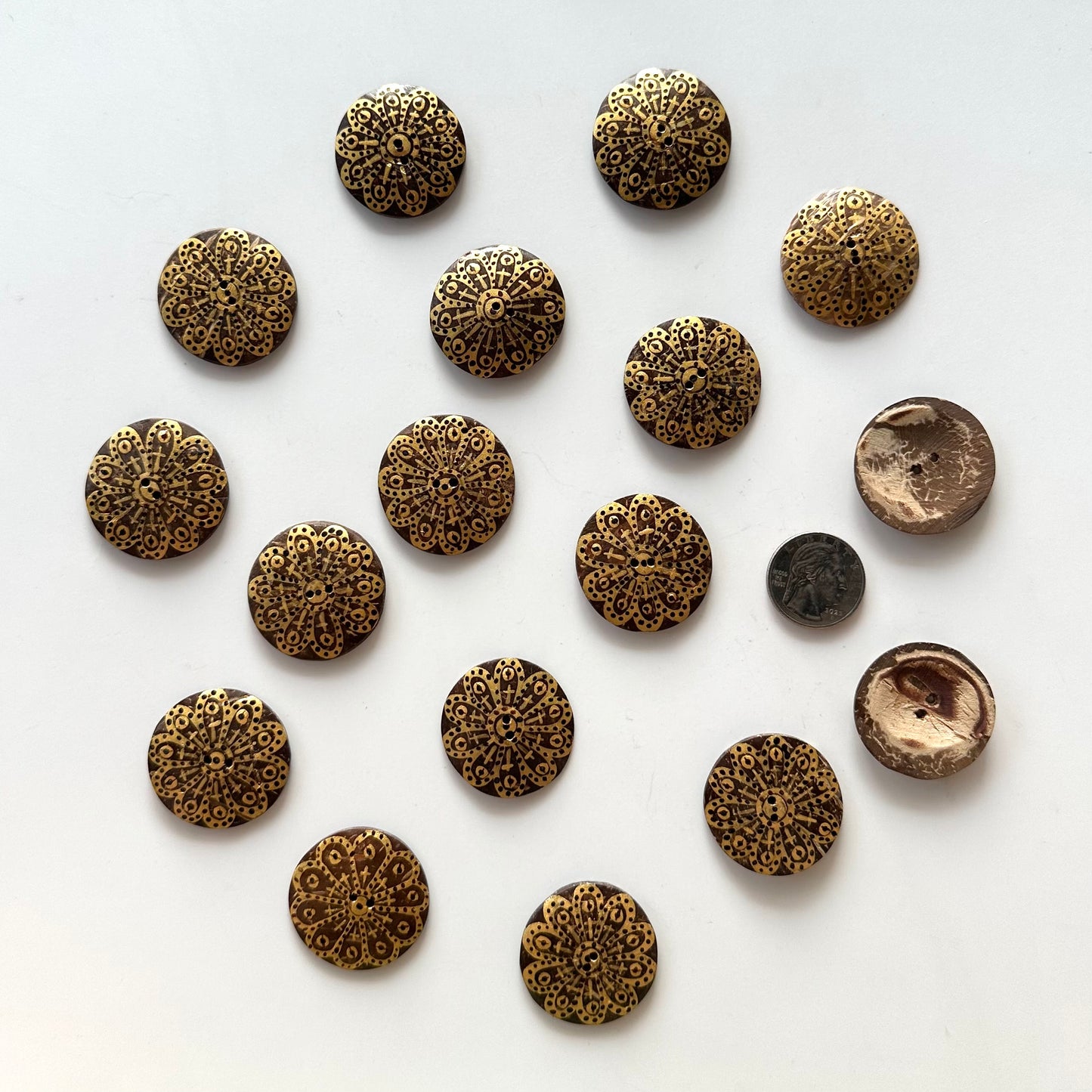 Coconut & Bamboo Buttons - 1 inch and up