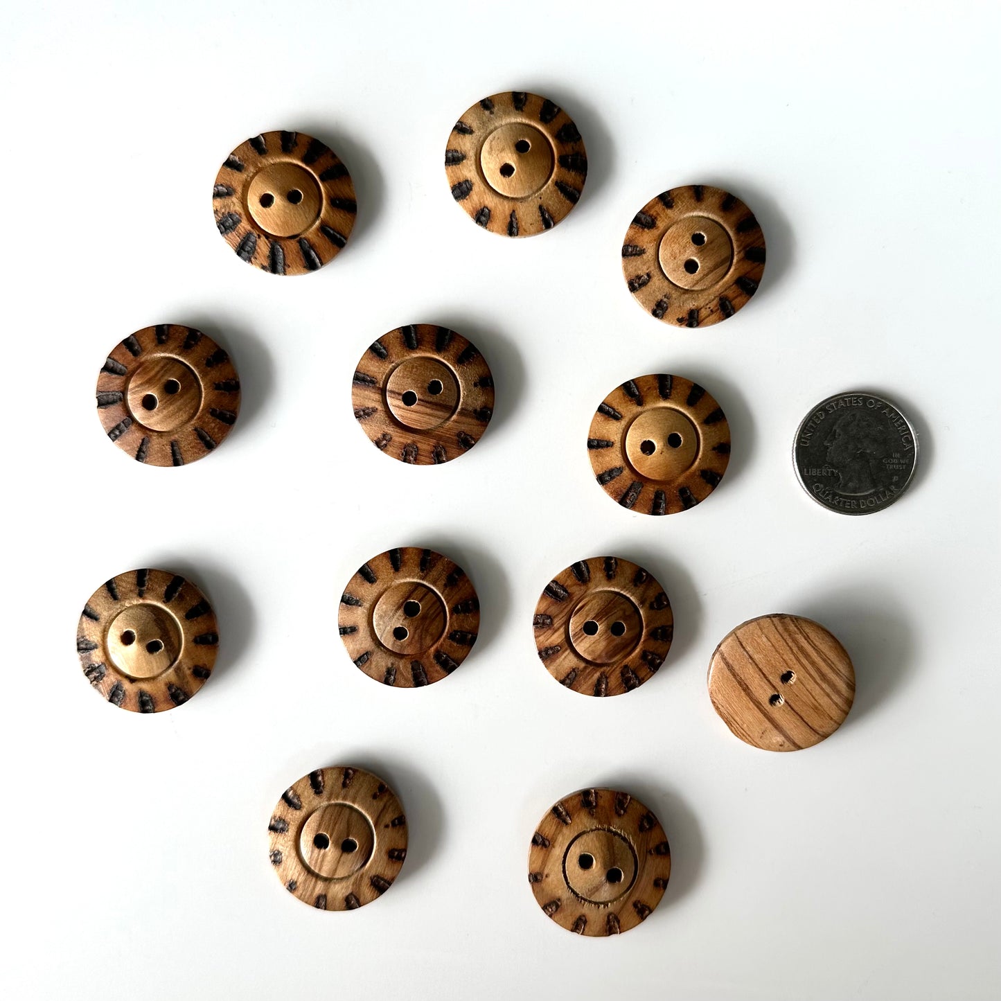 Wood Buttons over 7/8 inch