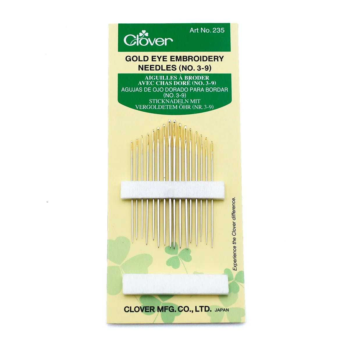 Gold Eye Embroidery Needles (No. 3-9) - Clover