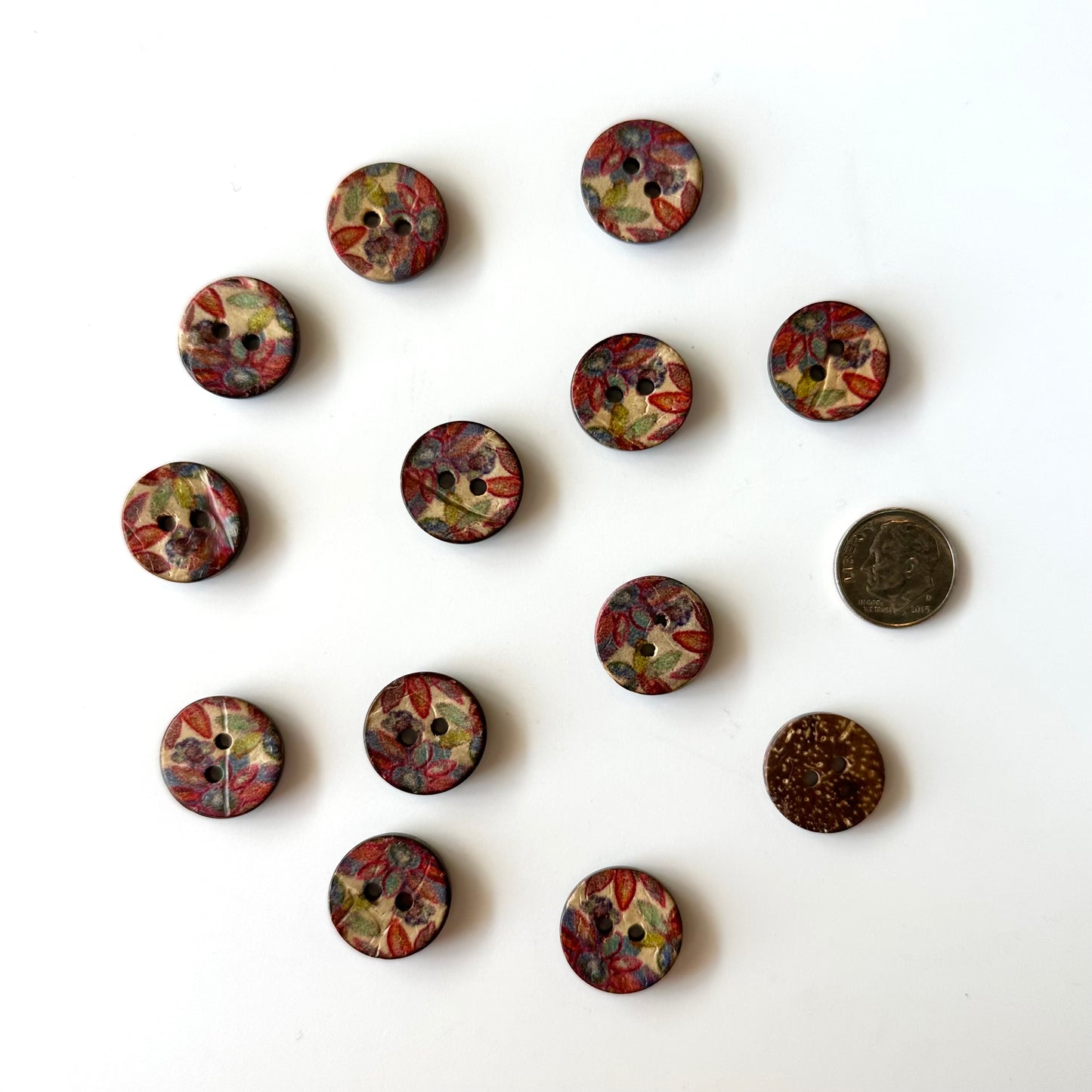 Coconut & Bamboo Buttons under 1 inch
