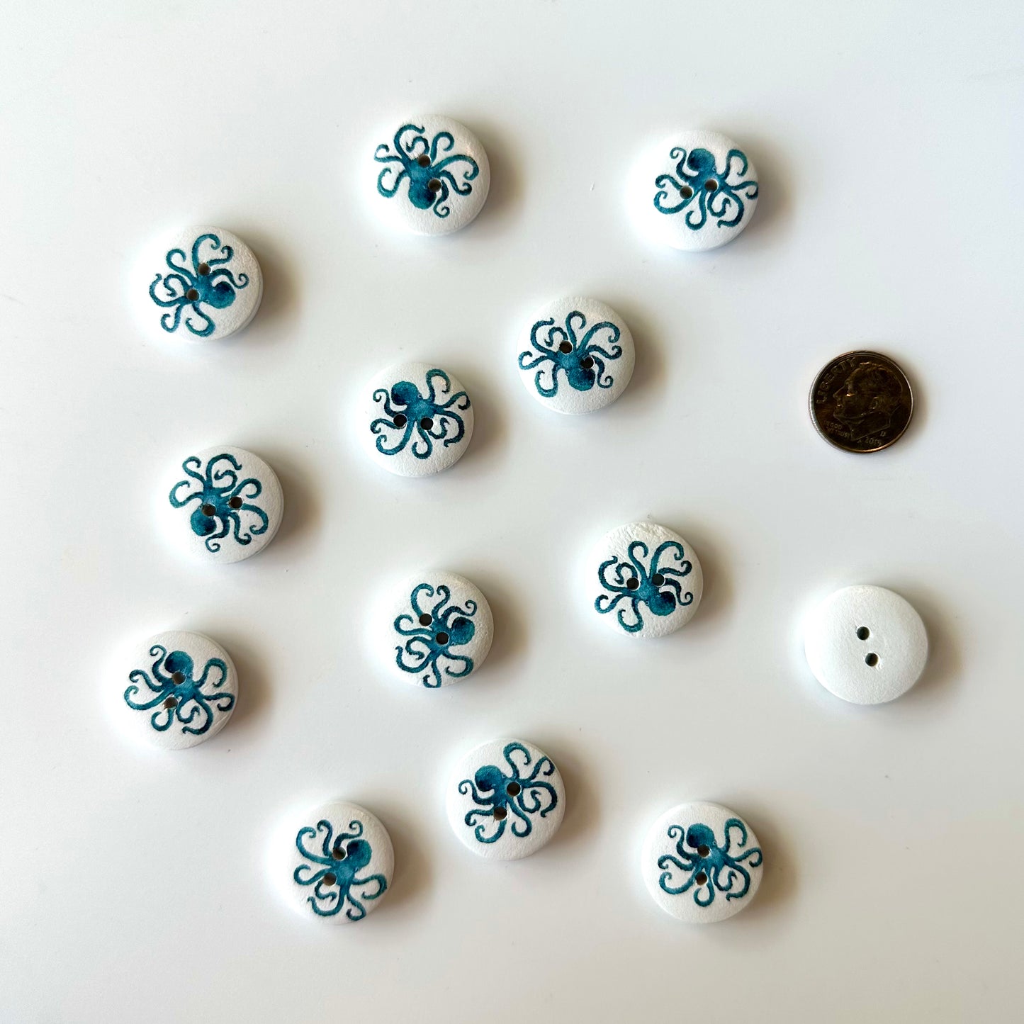 Painted Wood Buttons under 1 inch