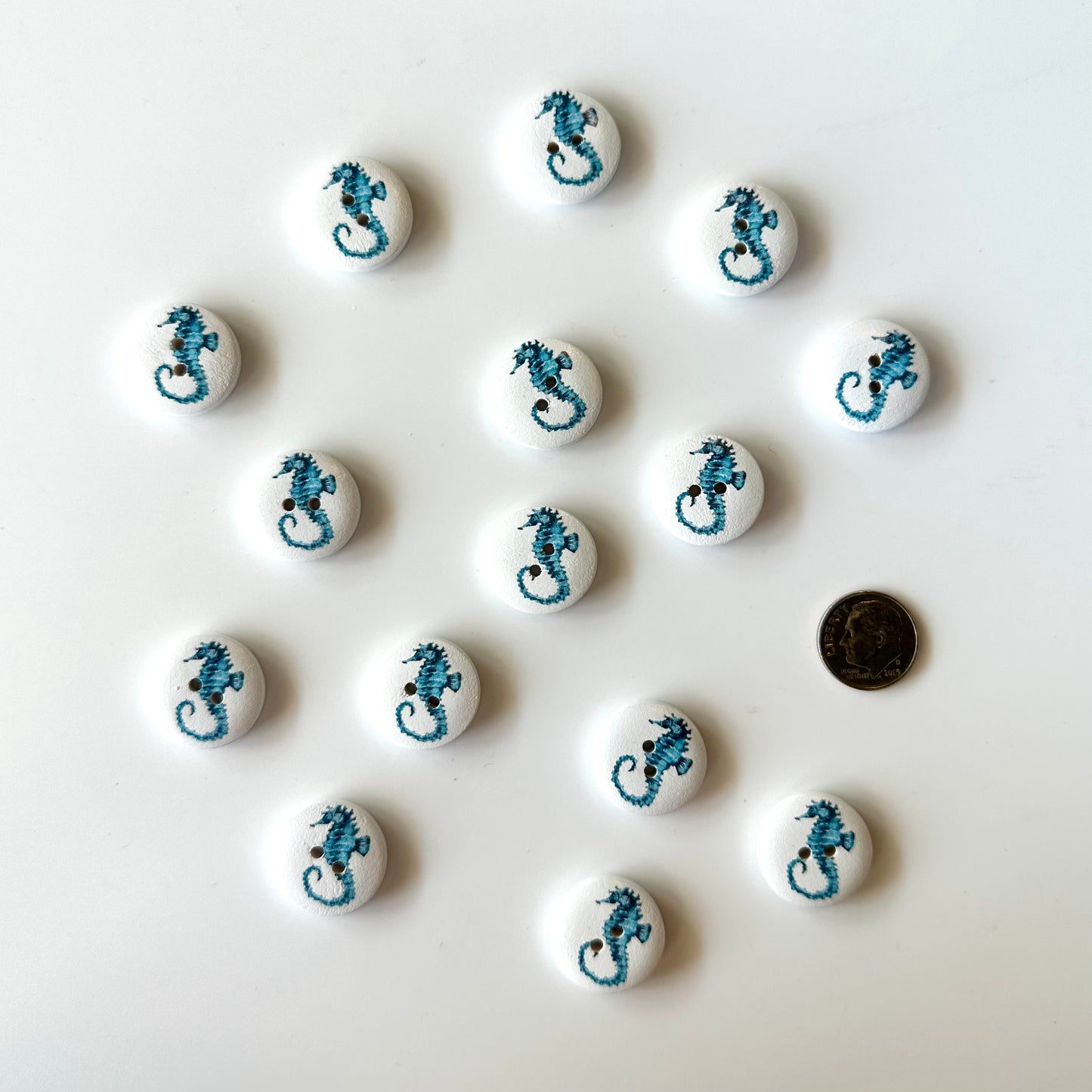 Painted Wood Buttons under 1 inch