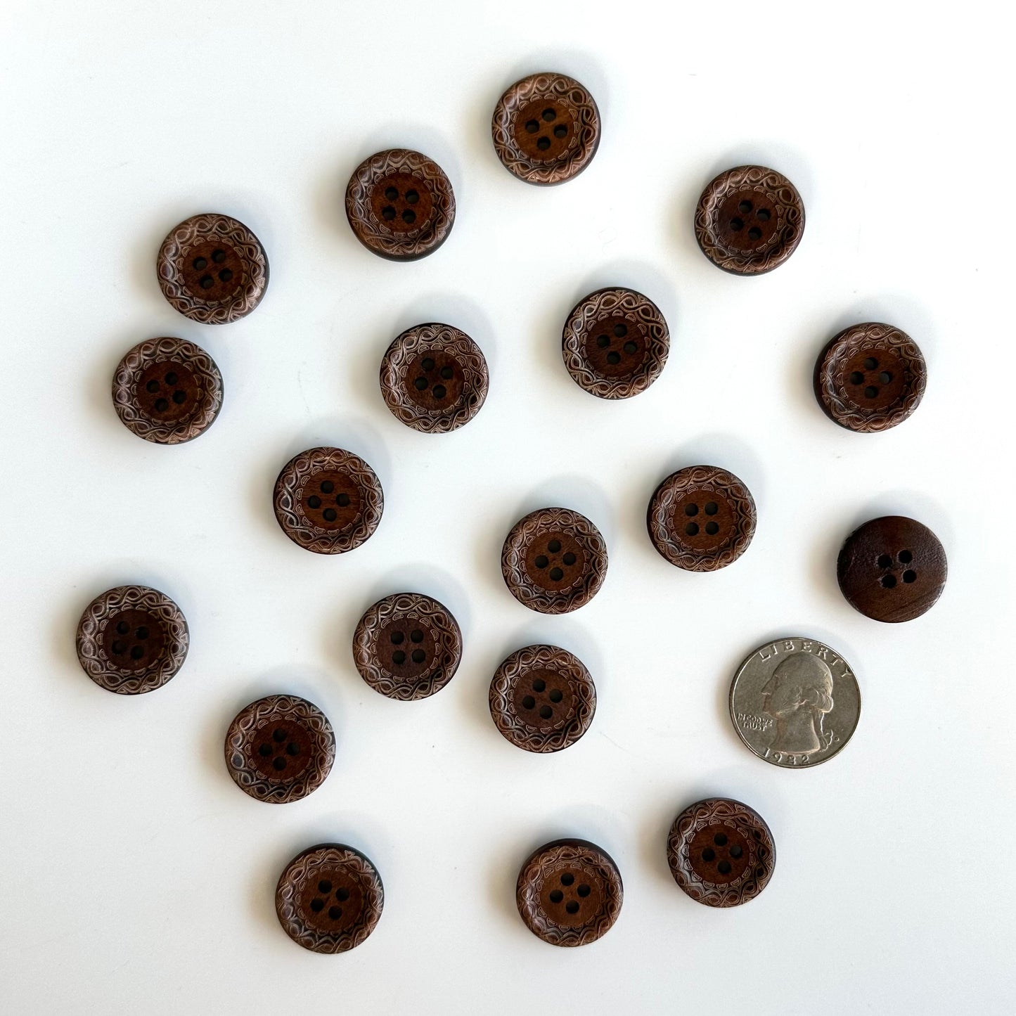 Wood Buttons 5/8 to 7/8 inch
