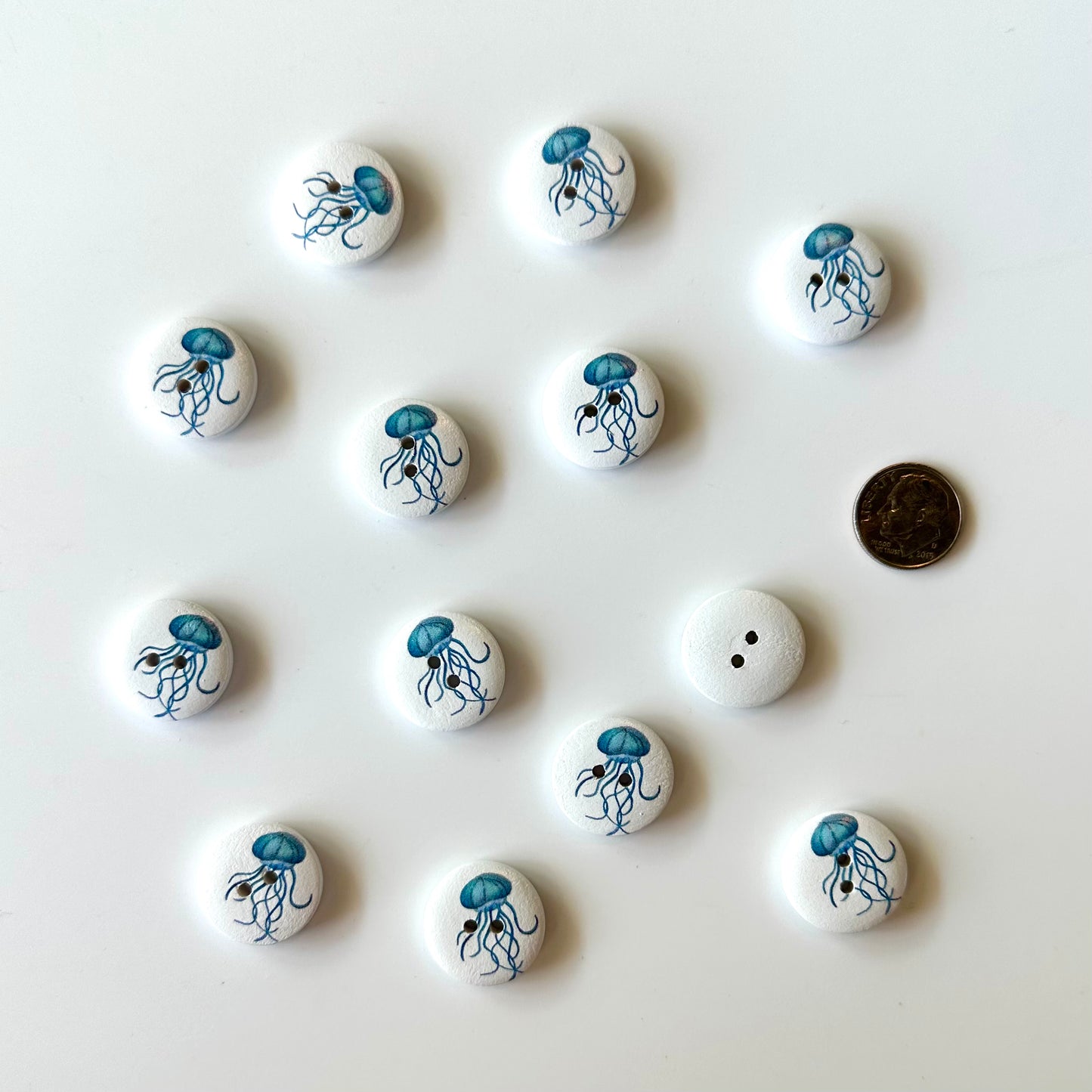 Painted Wood Buttons under 1 inch