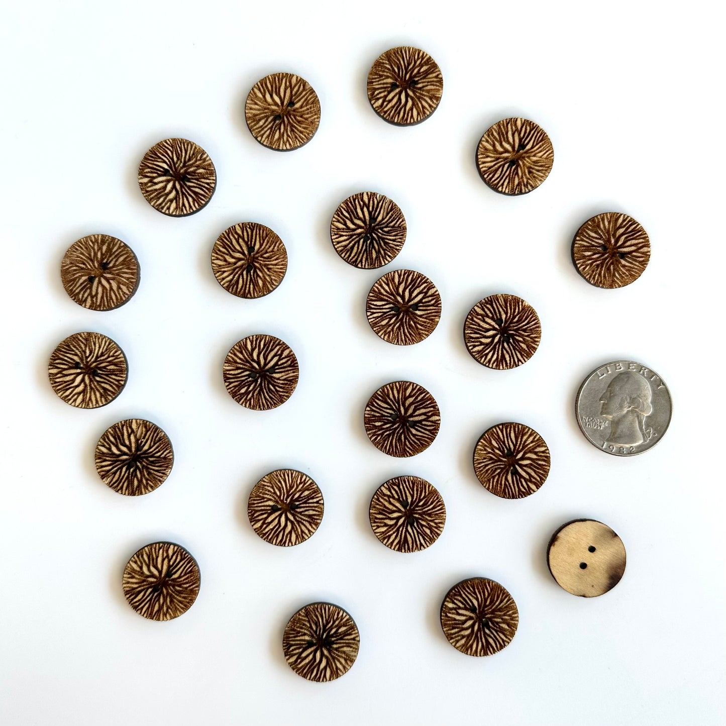 Wood Buttons 5/8 to 7/8 inch