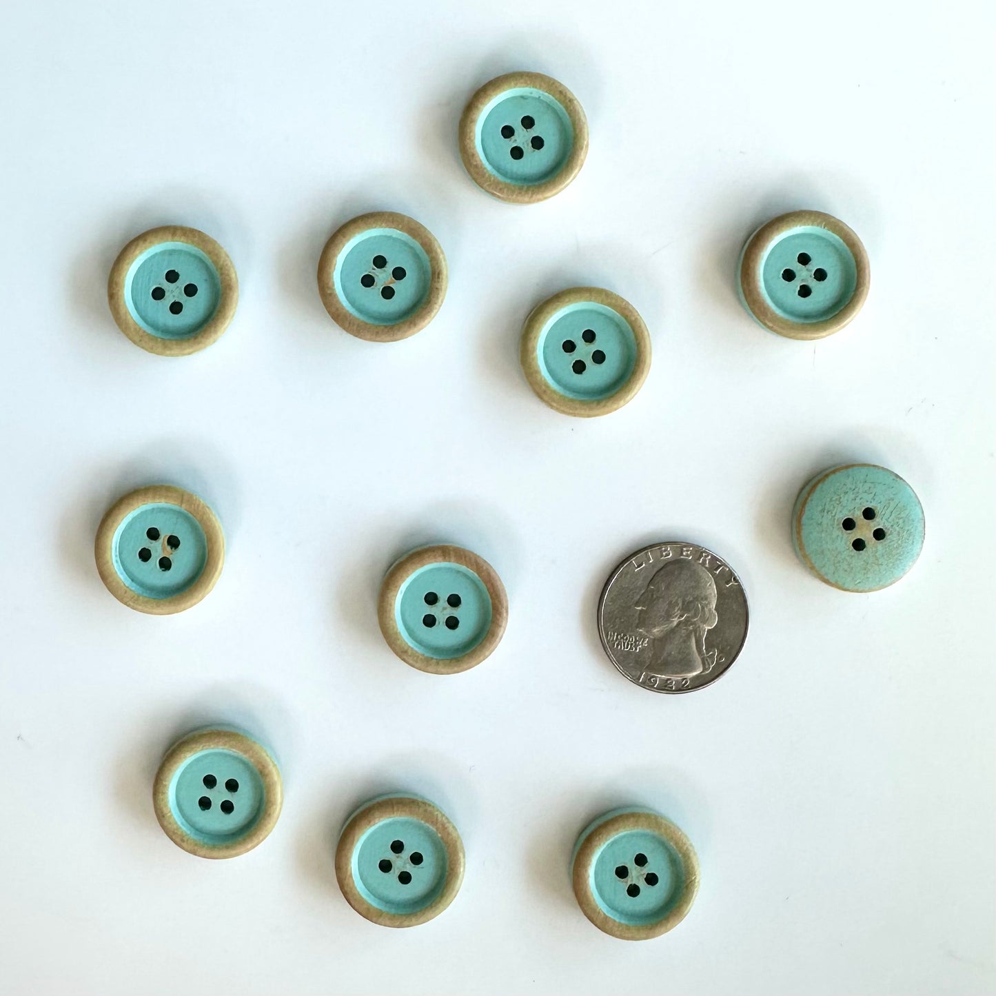 Painted Wood Buttons under 1 inch