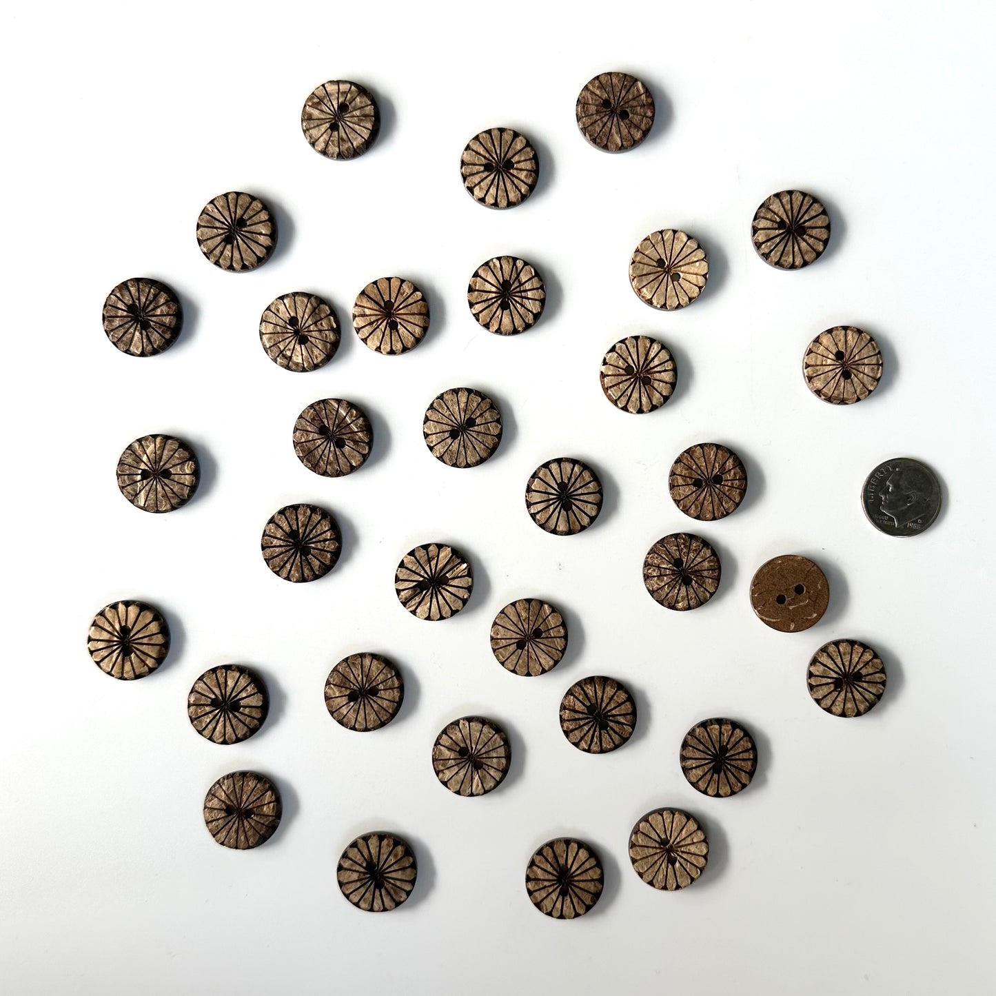Coconut & Bamboo Buttons under 1 inch