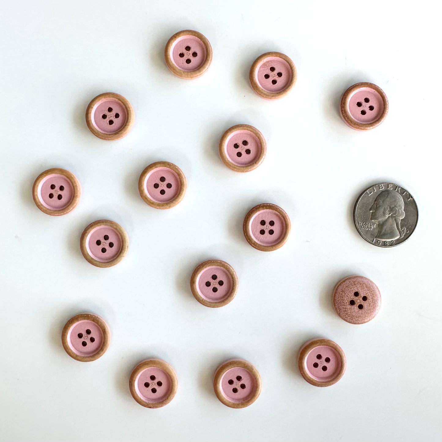 Painted Wood Buttons under 1 inch
