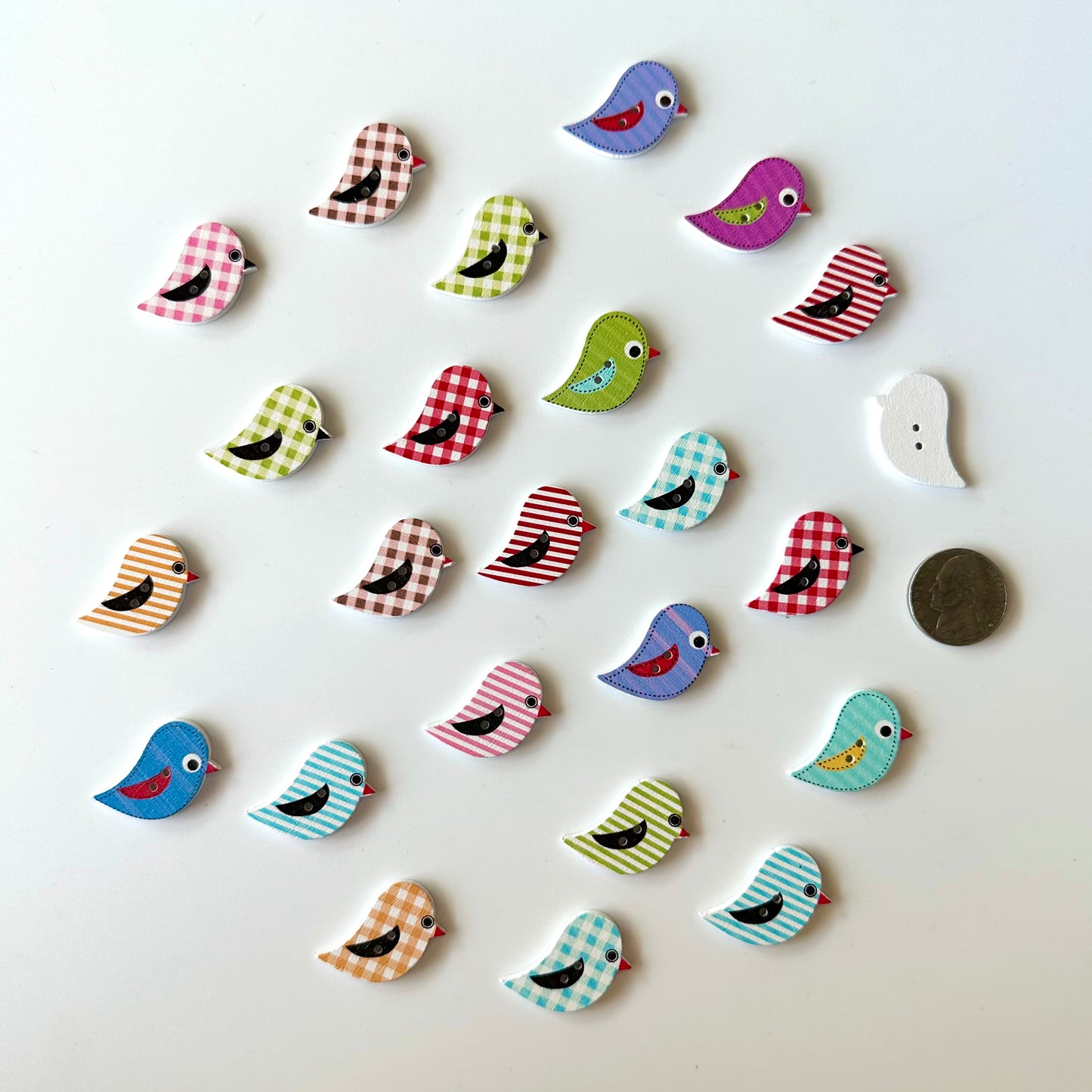 Painted Wood Buttons under 1 inch