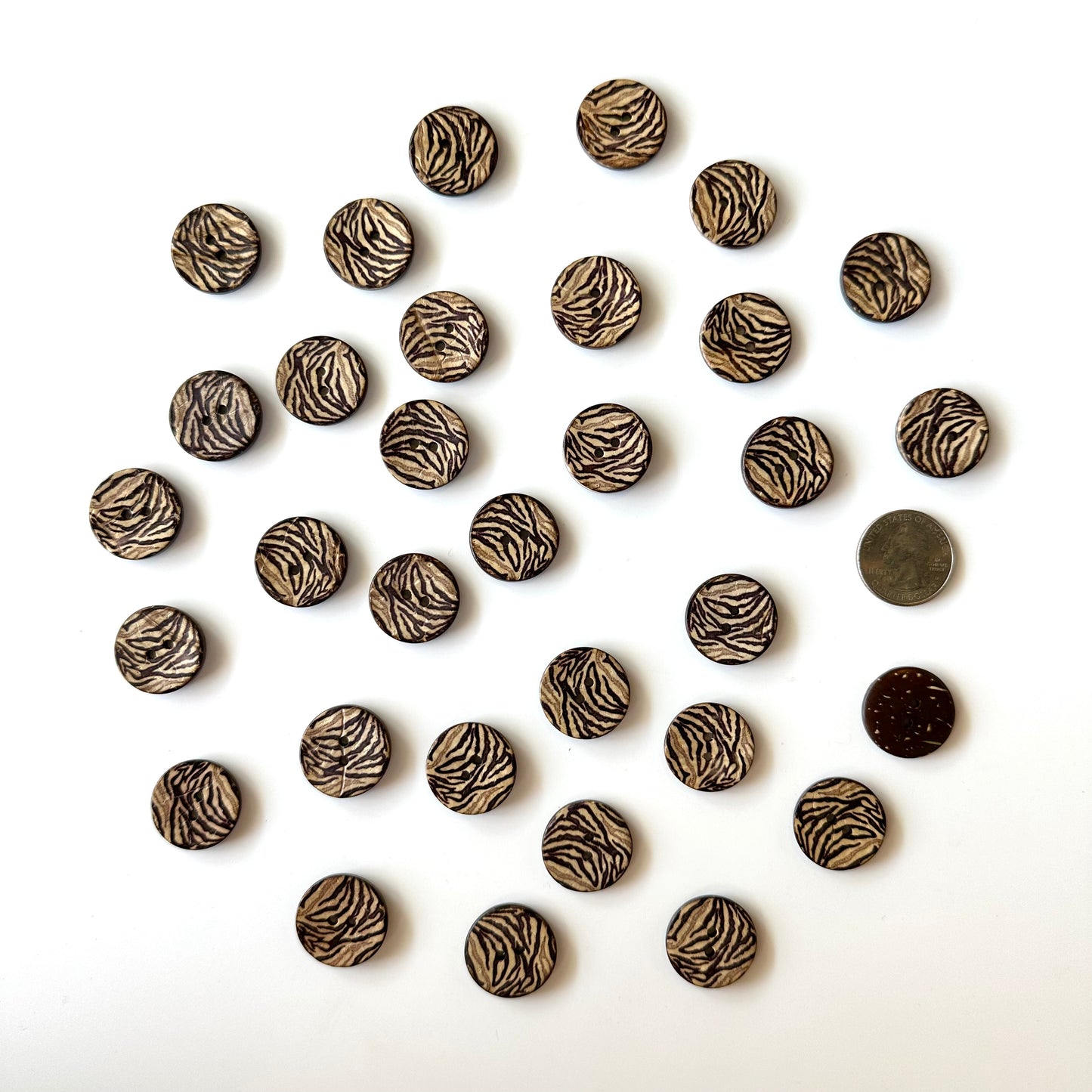 Coconut & Bamboo Buttons under 1 inch