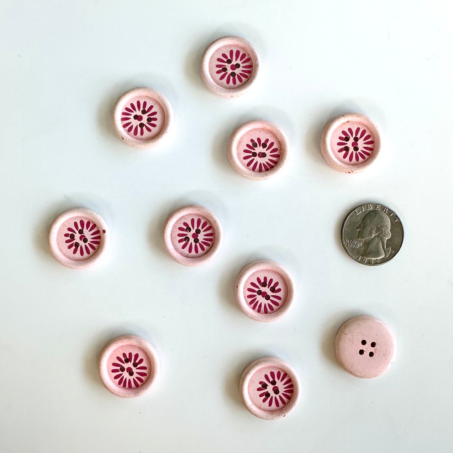 Painted Wood Buttons under 1 inch