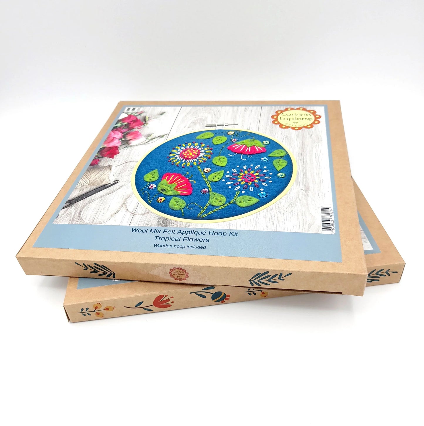 Tropical Flowers Felt Appliqué Hoop Kit | Corinne Lapierre