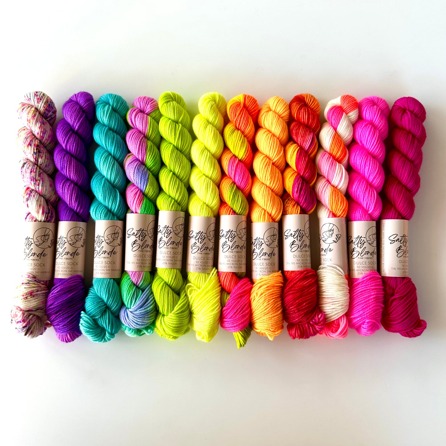 Dulce Sock Neon Minis | Salty Blonde Fiber