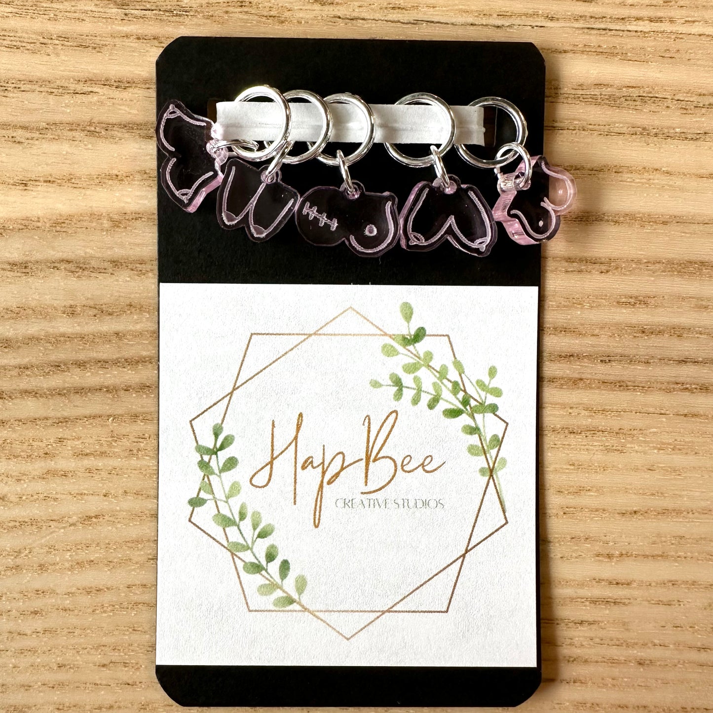 A Bevy of Boobs Stitch Marker Set | HapBee Creative Studios