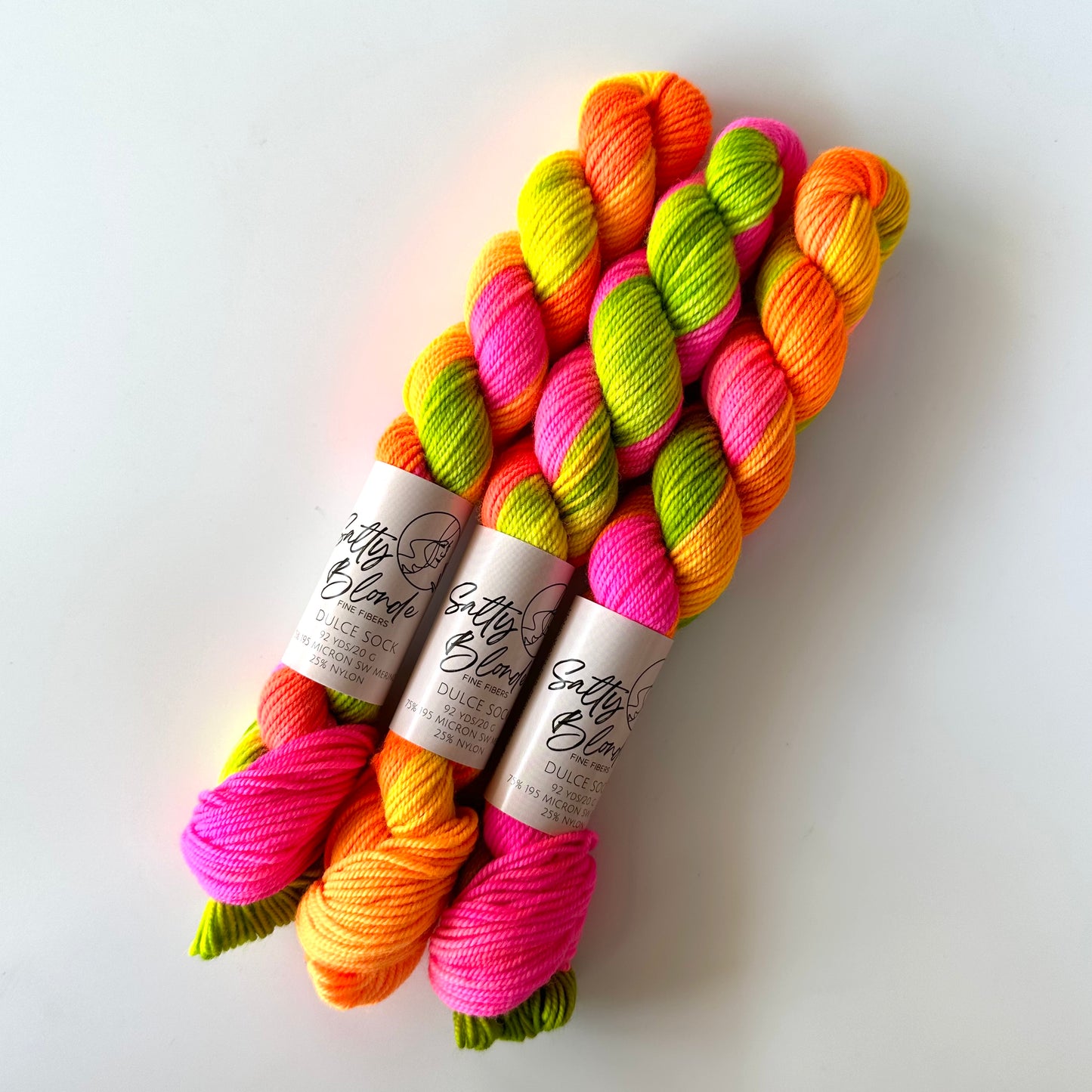 Dulce Sock Neon Minis | Salty Blonde Fiber