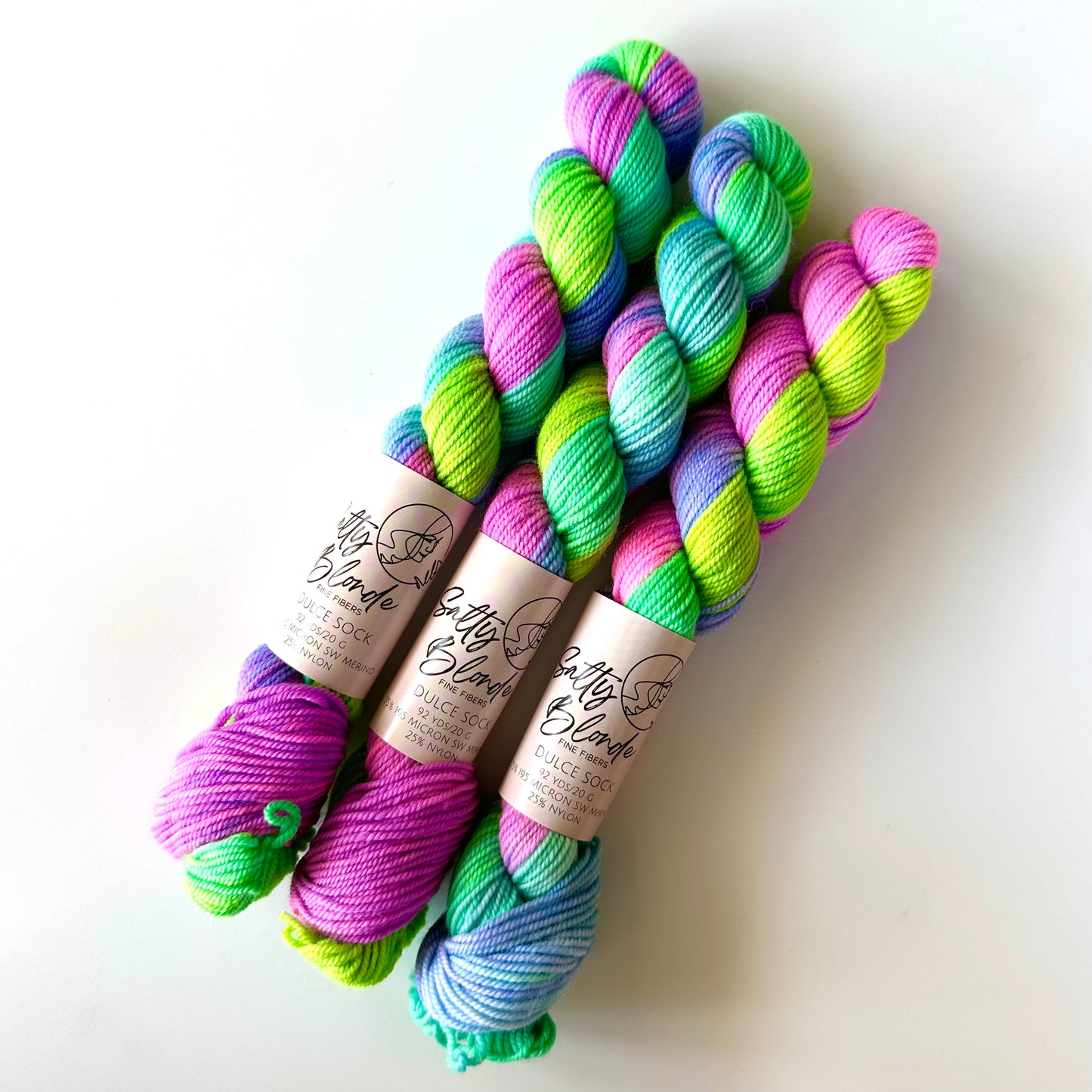 Dulce Sock Neon Minis | Salty Blonde Fiber