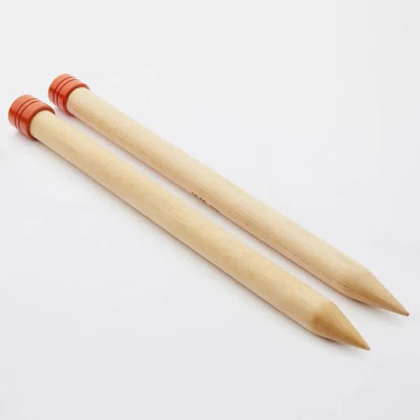 Jumbo Birch Straight Knitting Needles - final sale