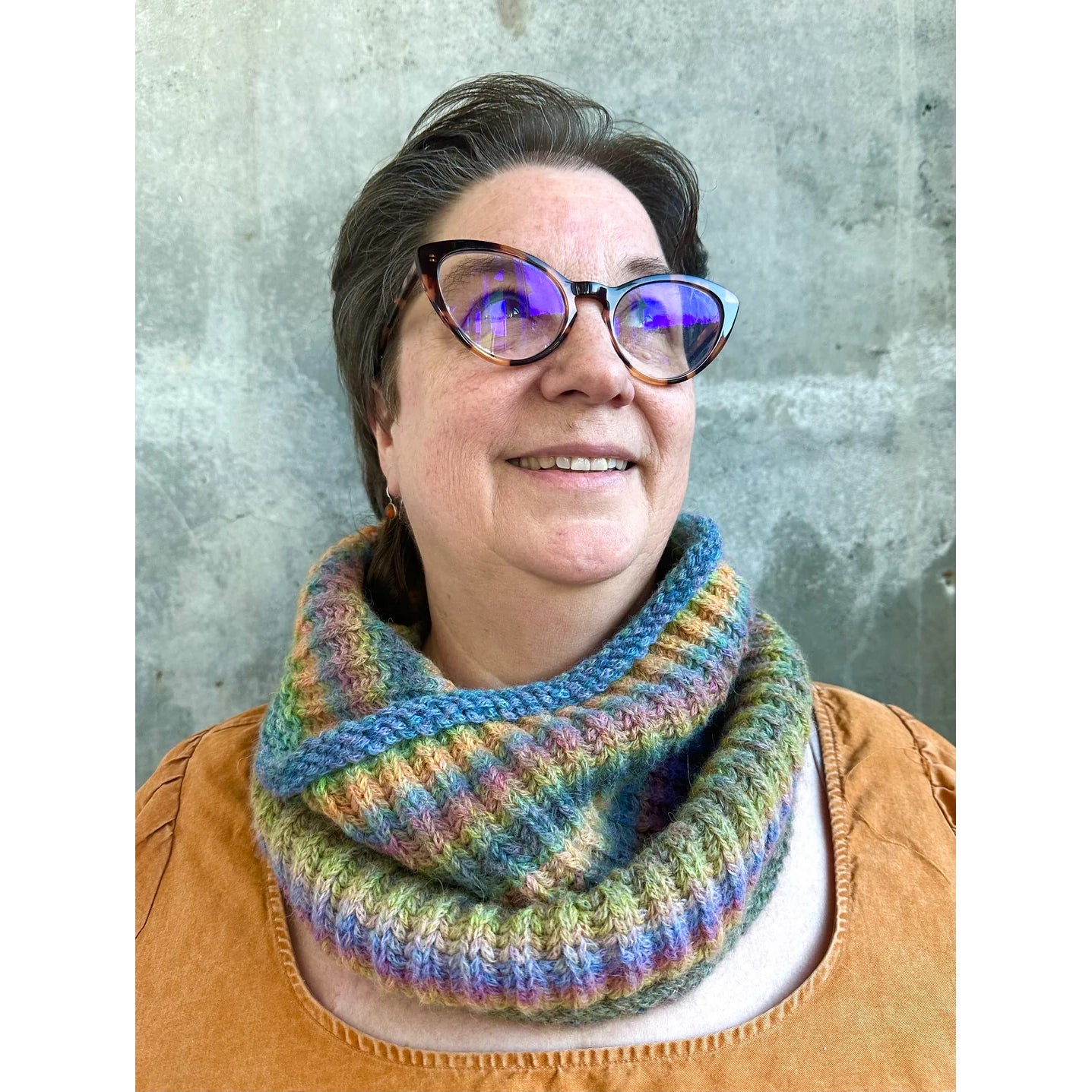 Addison Street Cowl One-Color Brioche Pattern | Black Squirrel Designs