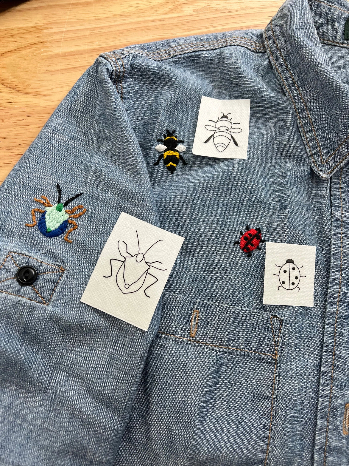Bug Mending Pattern Transfers | Wrenbirdarts