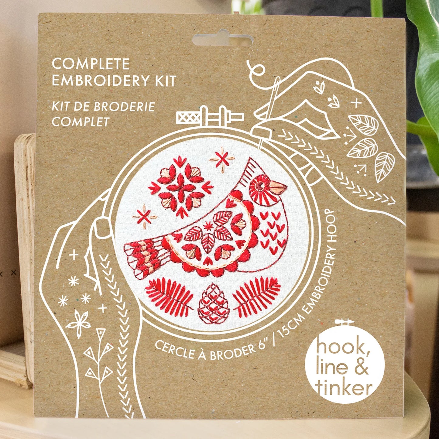 Cardinal Embroidery Kit | Hook, Line & Tinker