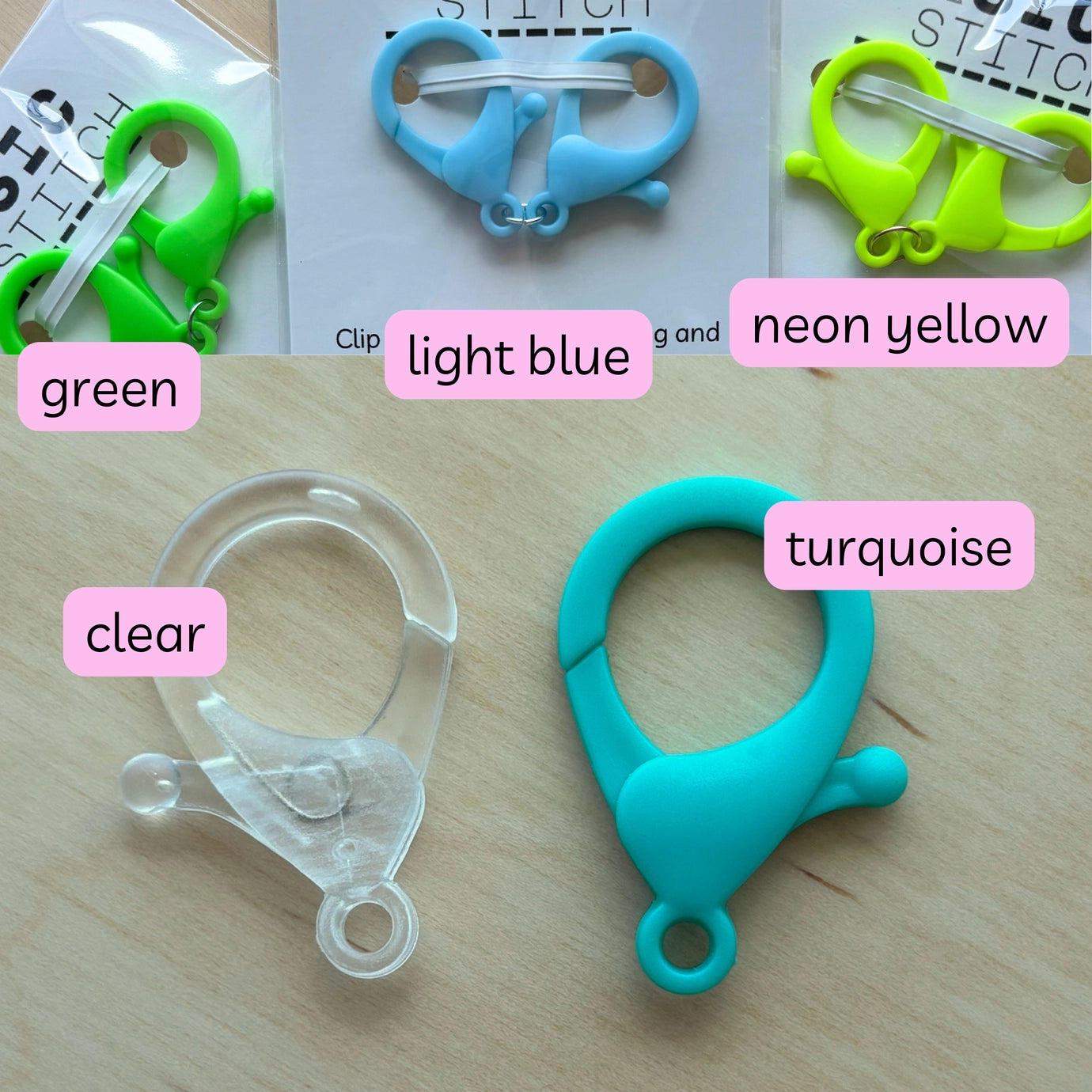Stitch Marker Claw Clip Holder Keychain | Comma Craft Co.