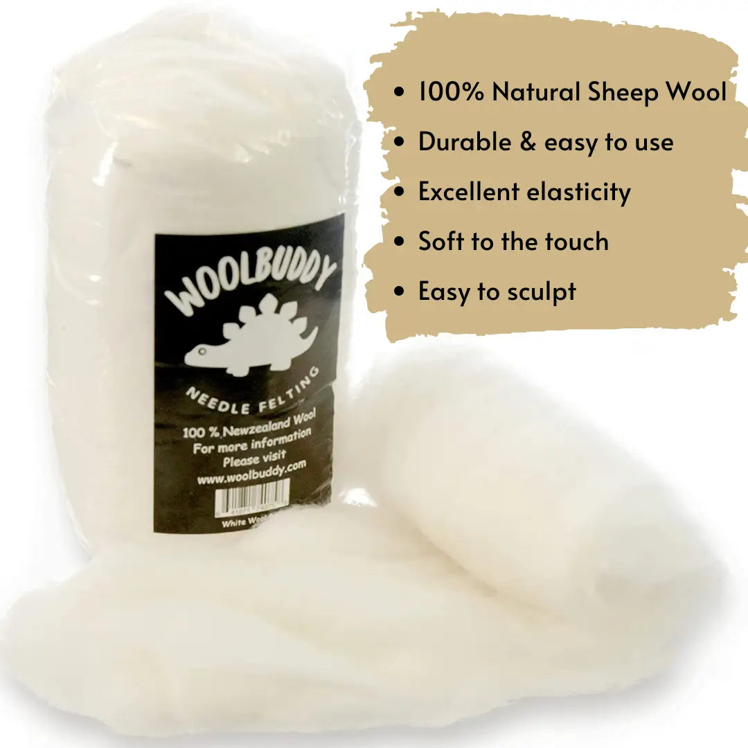 White Core Needle Felting Wool | Woolbuddy