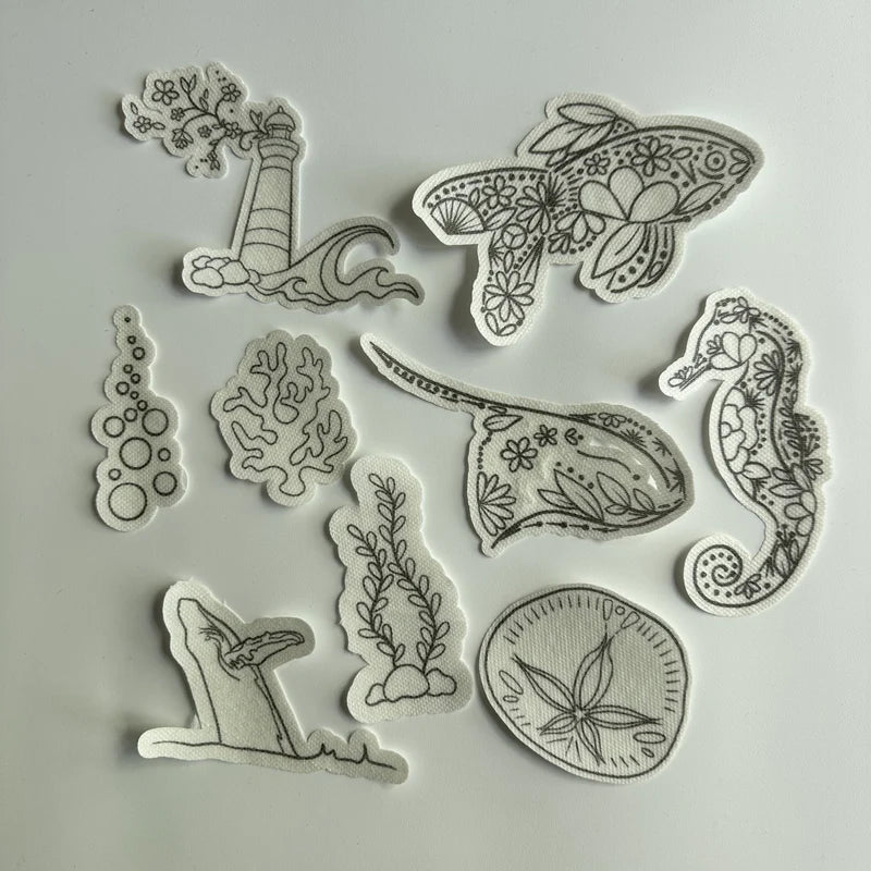 In The Depths Stick & Stitch Embroidery Pack | Nest Embirdery