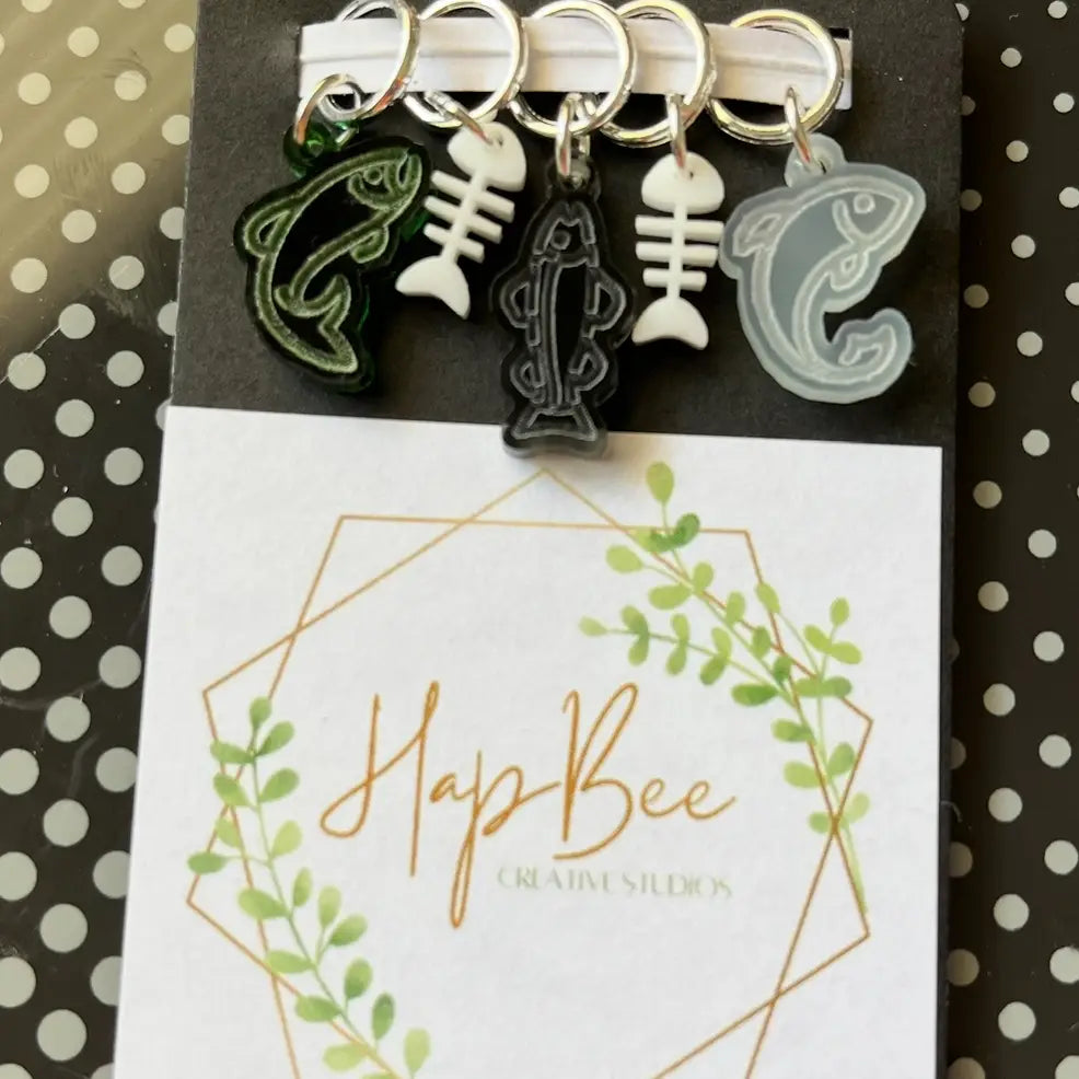 Dead Fish Stitch Marker Set | HapBee Creative Studios