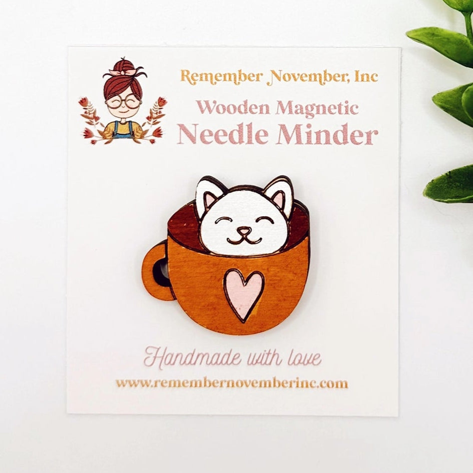 Cat in a Tea Cup Needle Minder | Remember November
