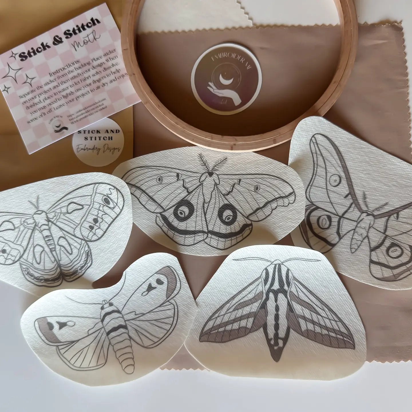 Moth Stick & Stitch | Embroider Me Wicked
