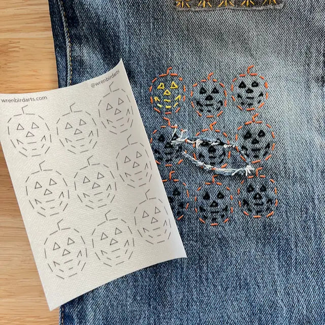 Halloween Mending Pattern Transfers | Wrenbirdarts
