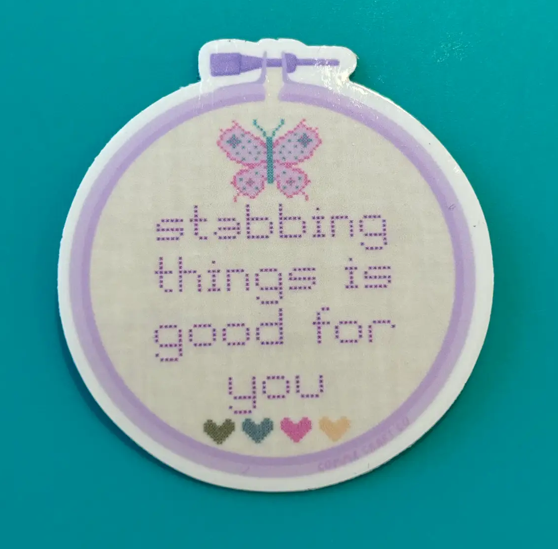 Stabbing Things Sticker | Comma Craft Co.