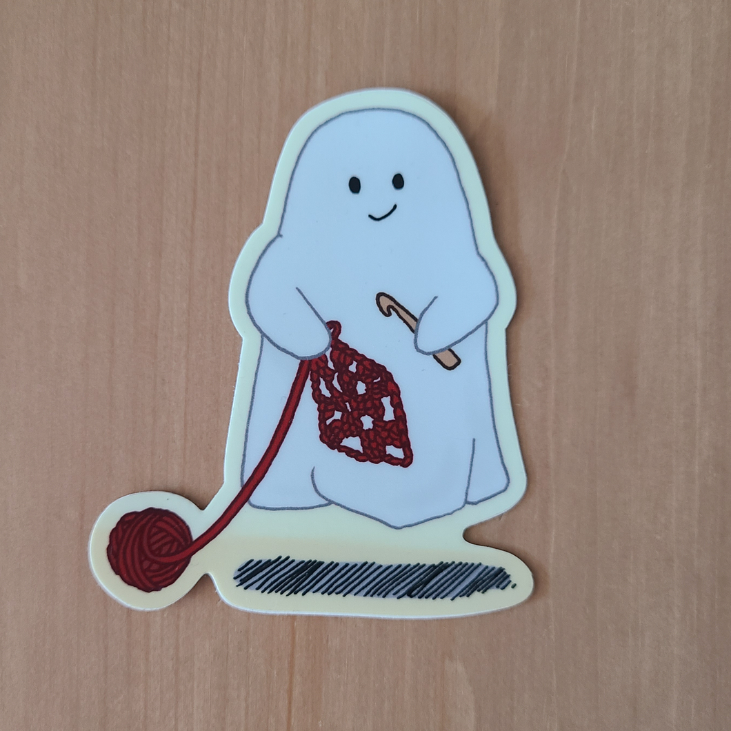 Crocheting Ghost Sticker