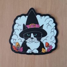 Load image into Gallery viewer, Witch Cat Glow-in-the-Dark Sticker
