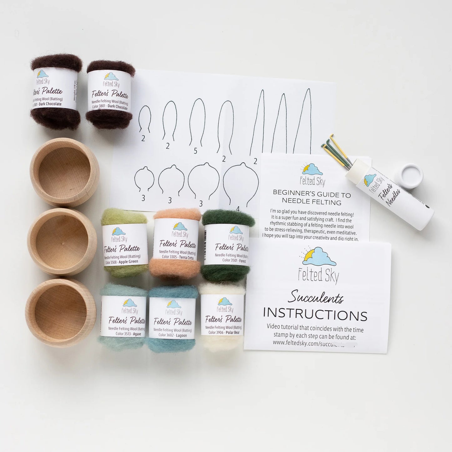 Succulents Needle Felting Kit | Felted Sky