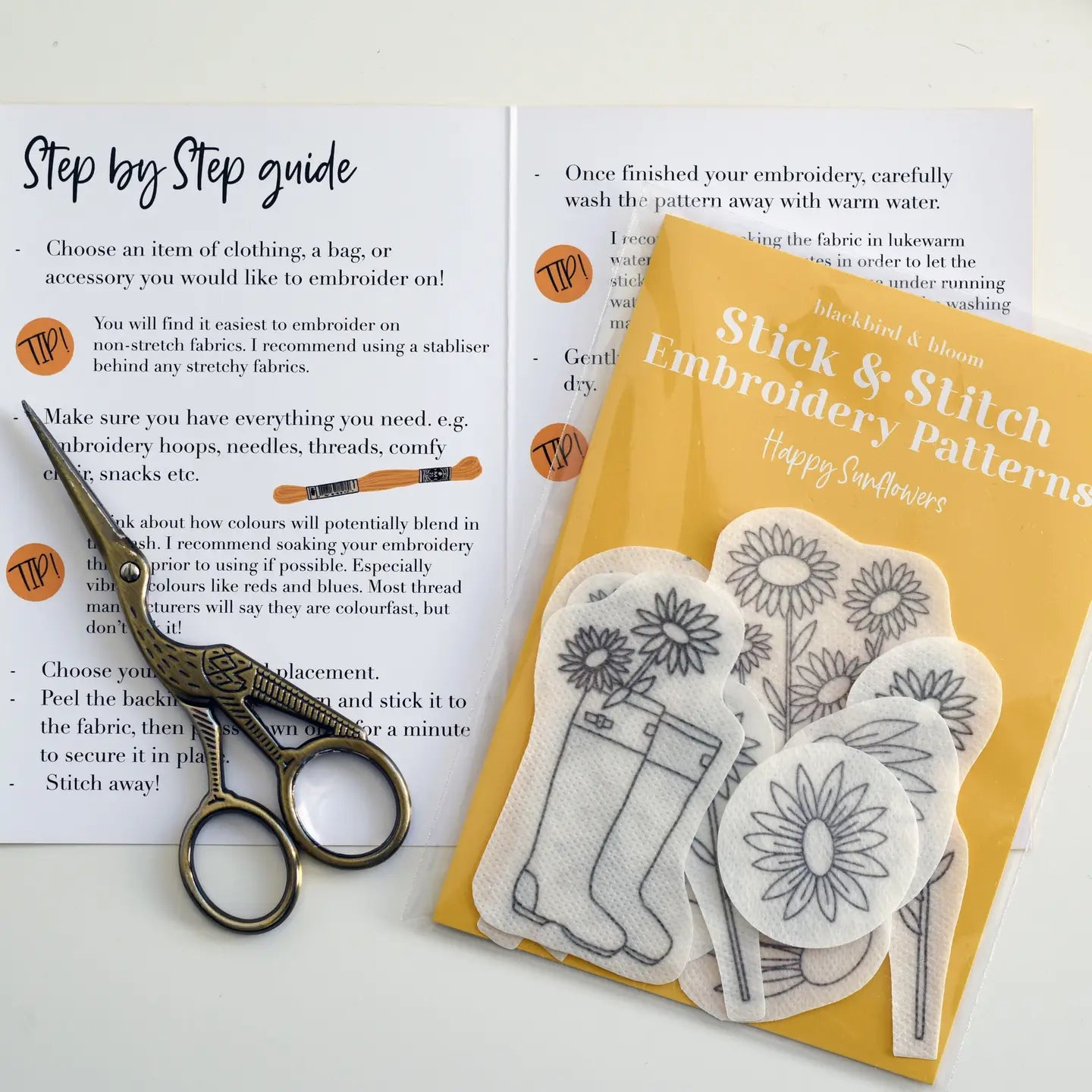 Happy Sunflowers Stick & Stitch | Blackbird & Bloom