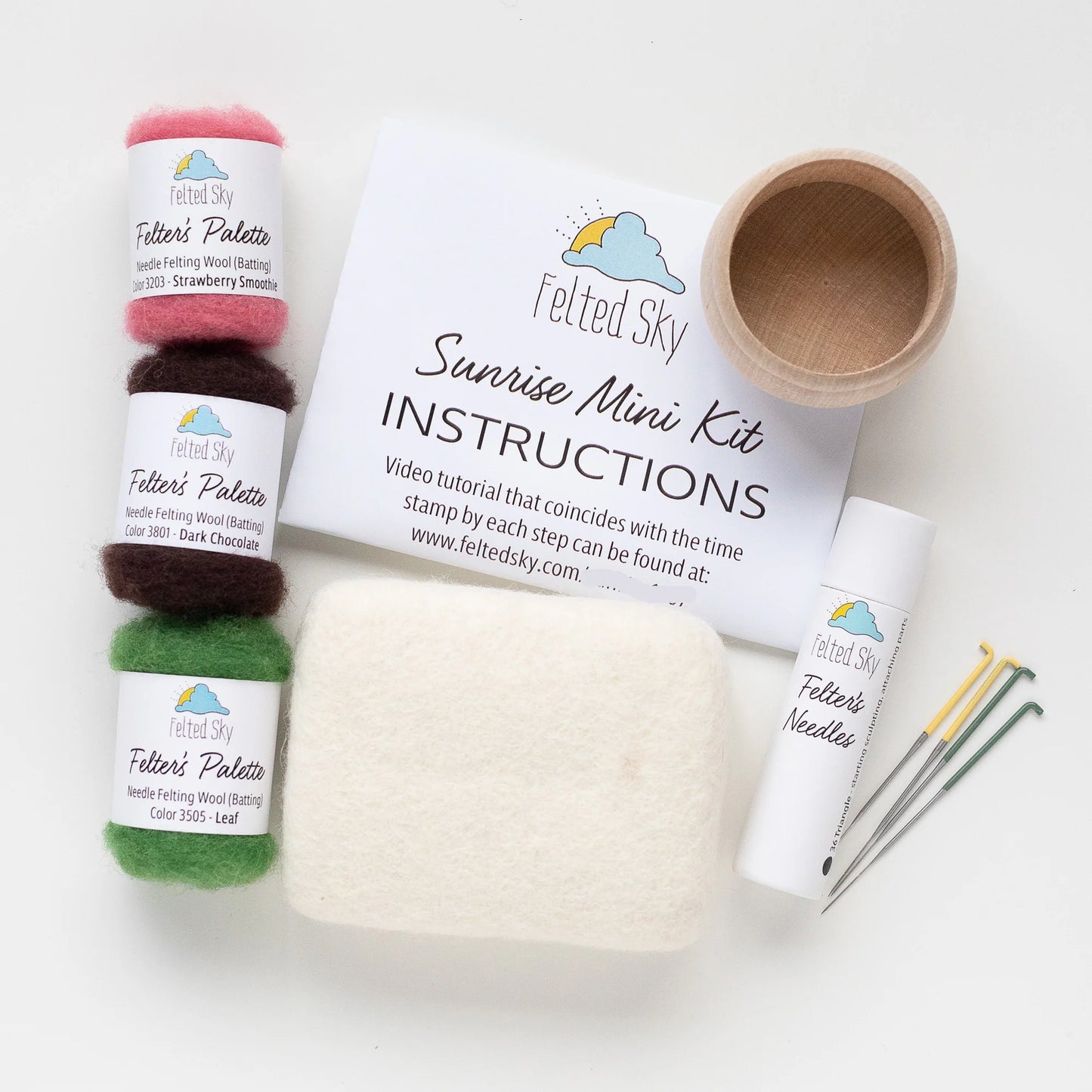 Sunrise Succulent Mini Needle Felting Kit | Felted Sky