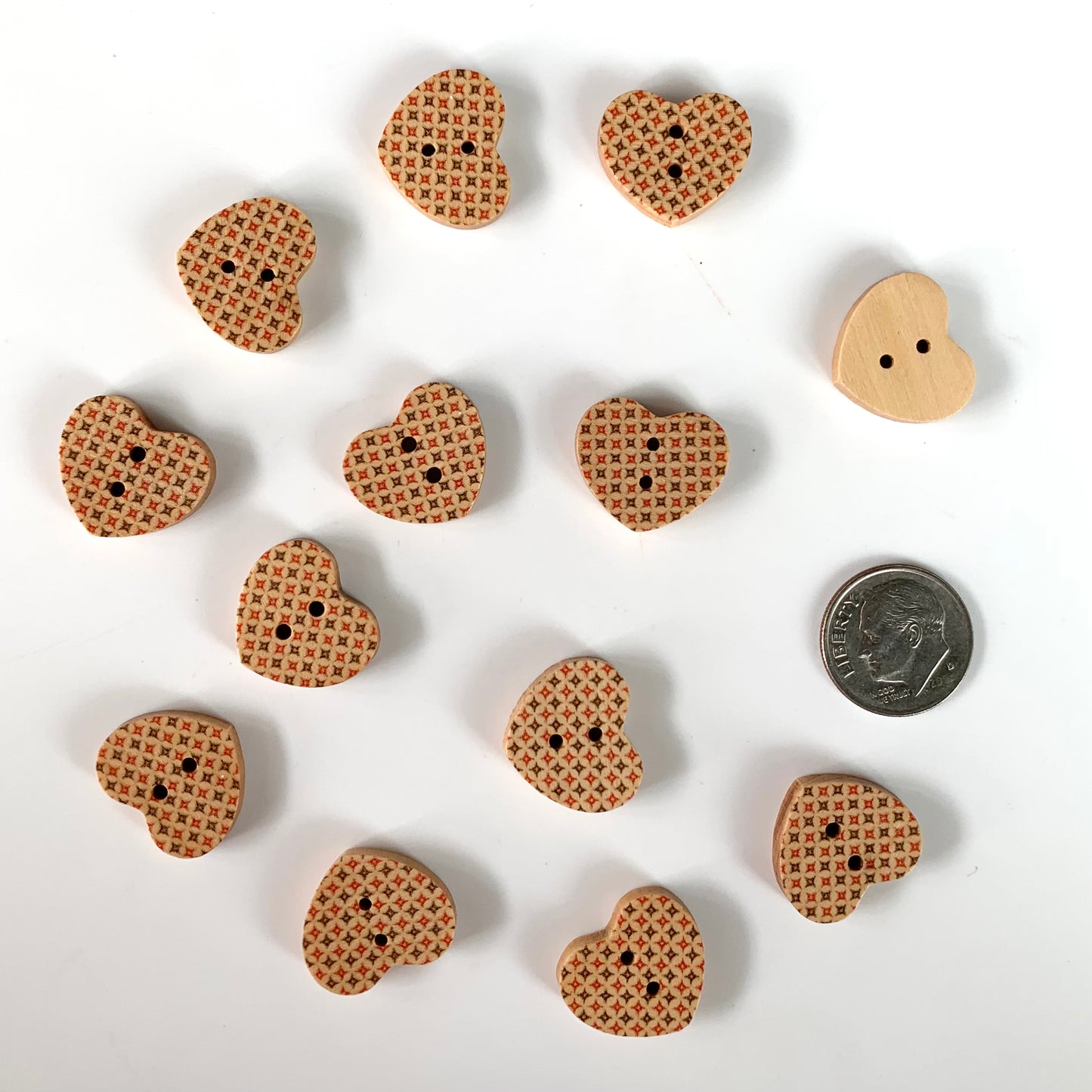 Painted Wood Buttons under 1 inch