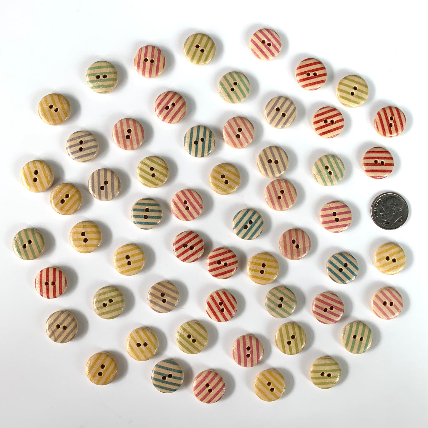 Painted Wood Buttons under 1 inch