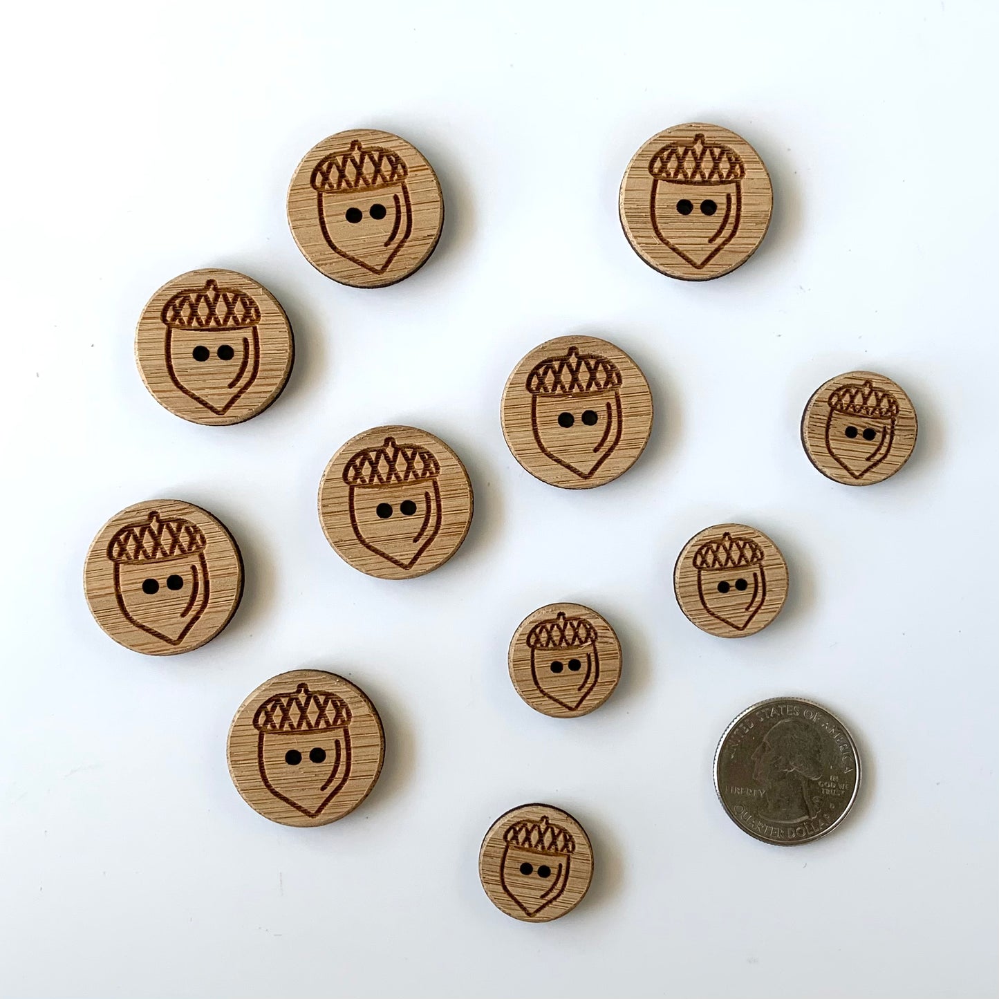 Coconut & Bamboo Buttons under 1 inch