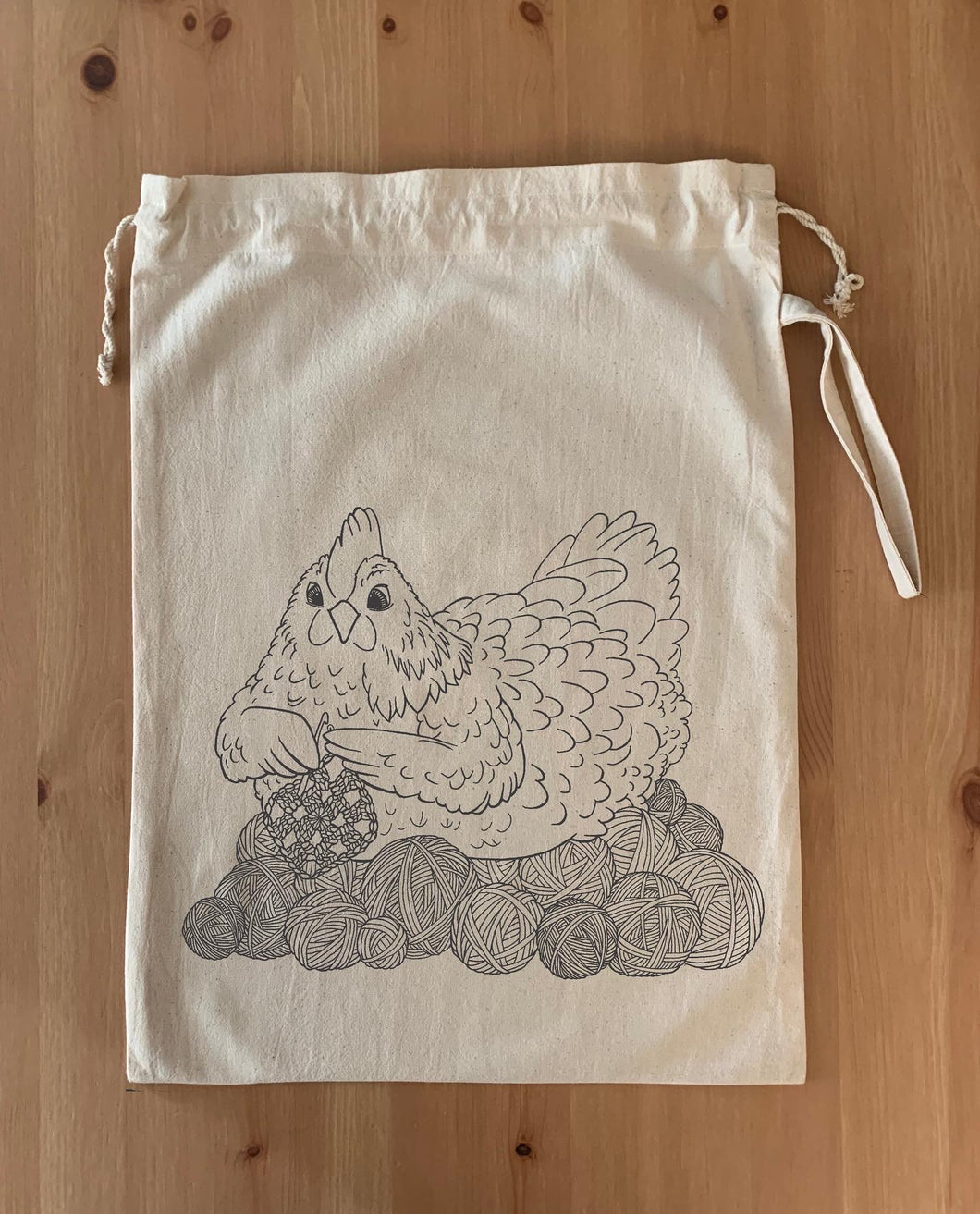 Crocheting Chicken Project Bag | Dawn Kathryn Studios