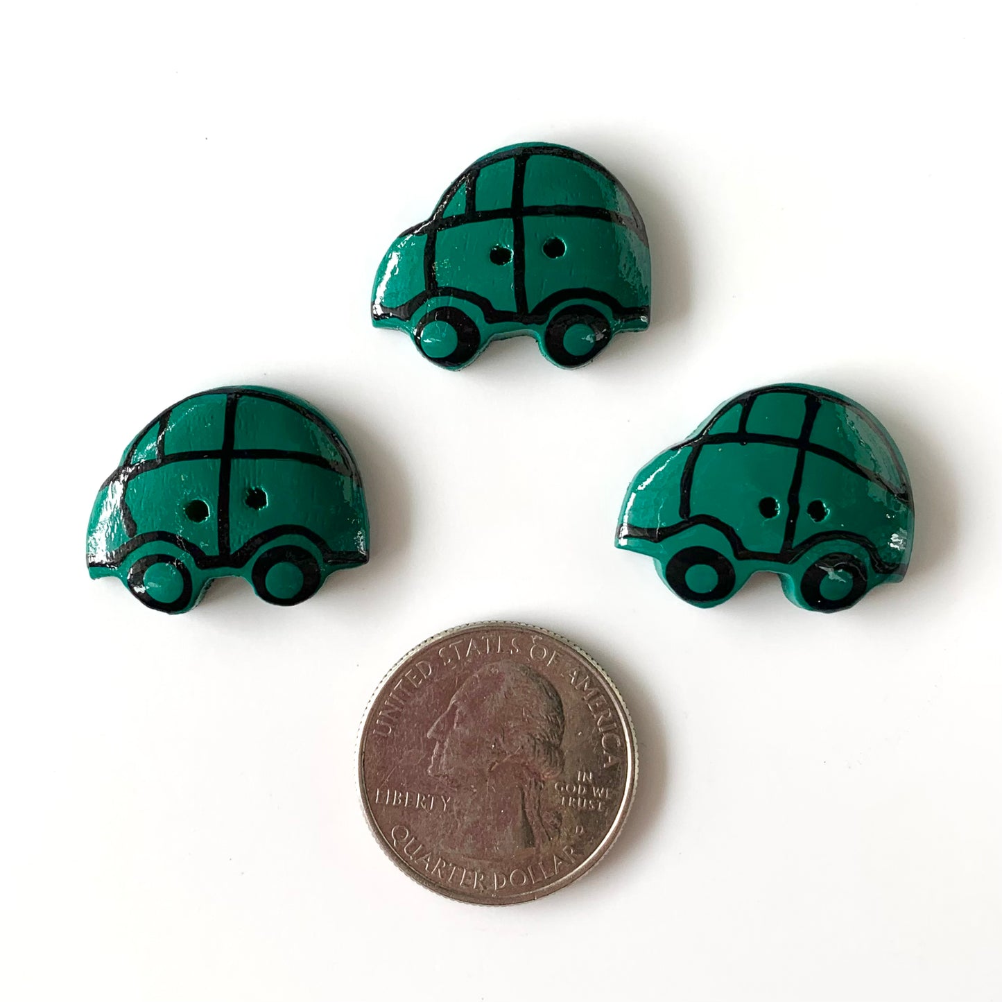 Painted Wood Buttons under 1 inch