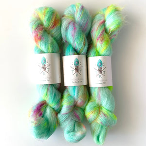 Teal Torch Mohair Fluff Lace