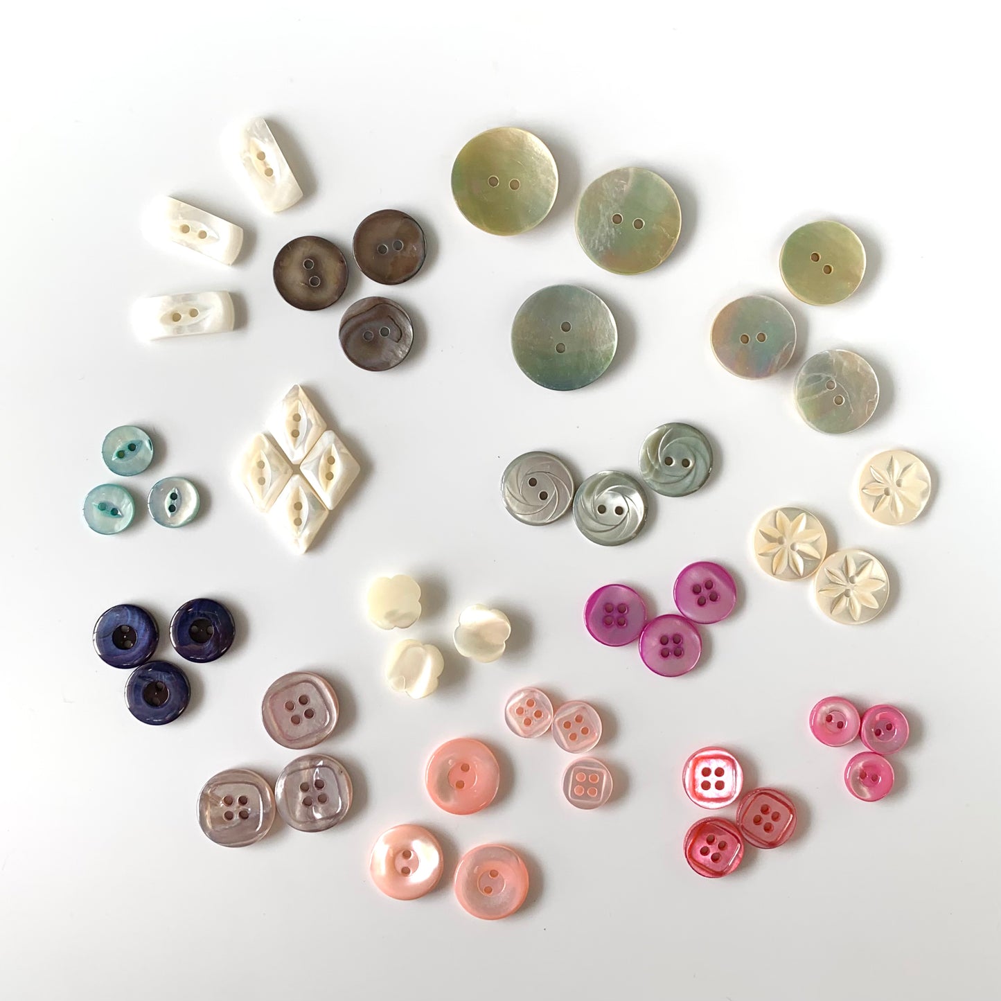 Shell Buttons - 5/8 to 7/8 inch