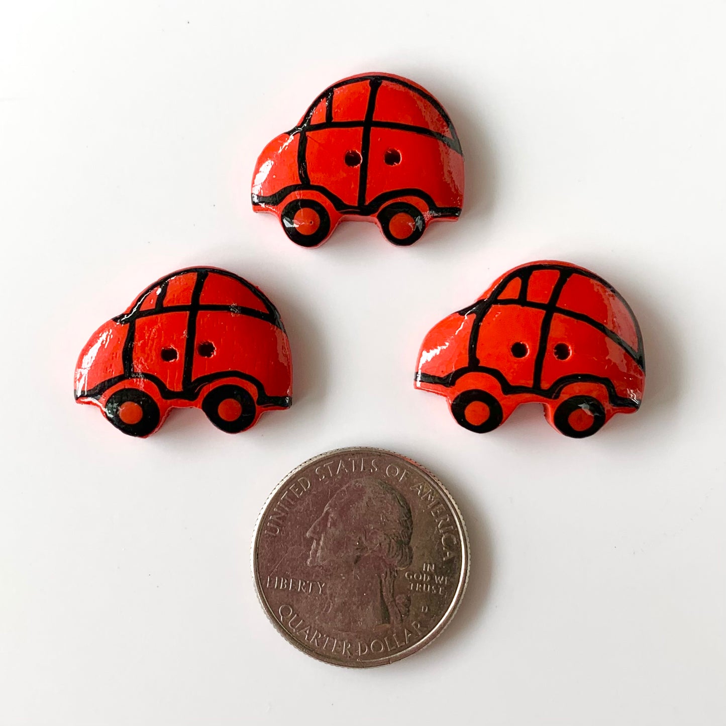 Painted Wood Buttons under 1 inch
