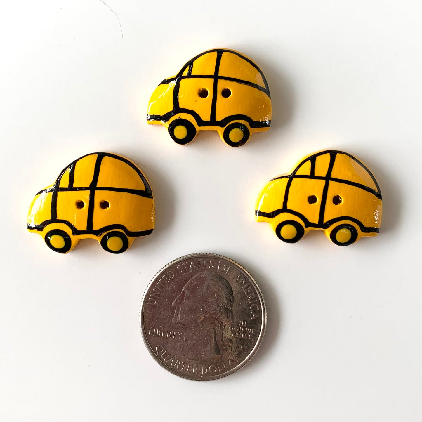 Painted Wood Buttons under 1 inch