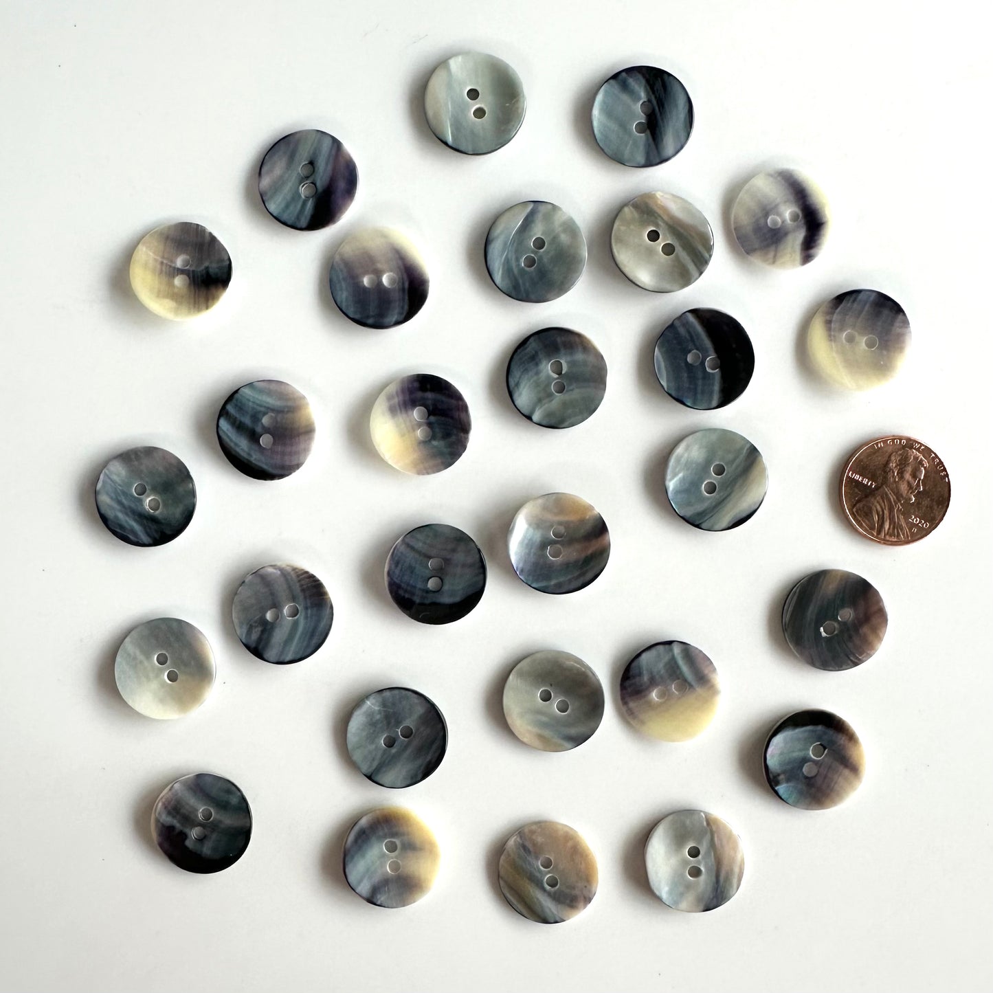 Shell Buttons - 5/8 to 7/8 inch
