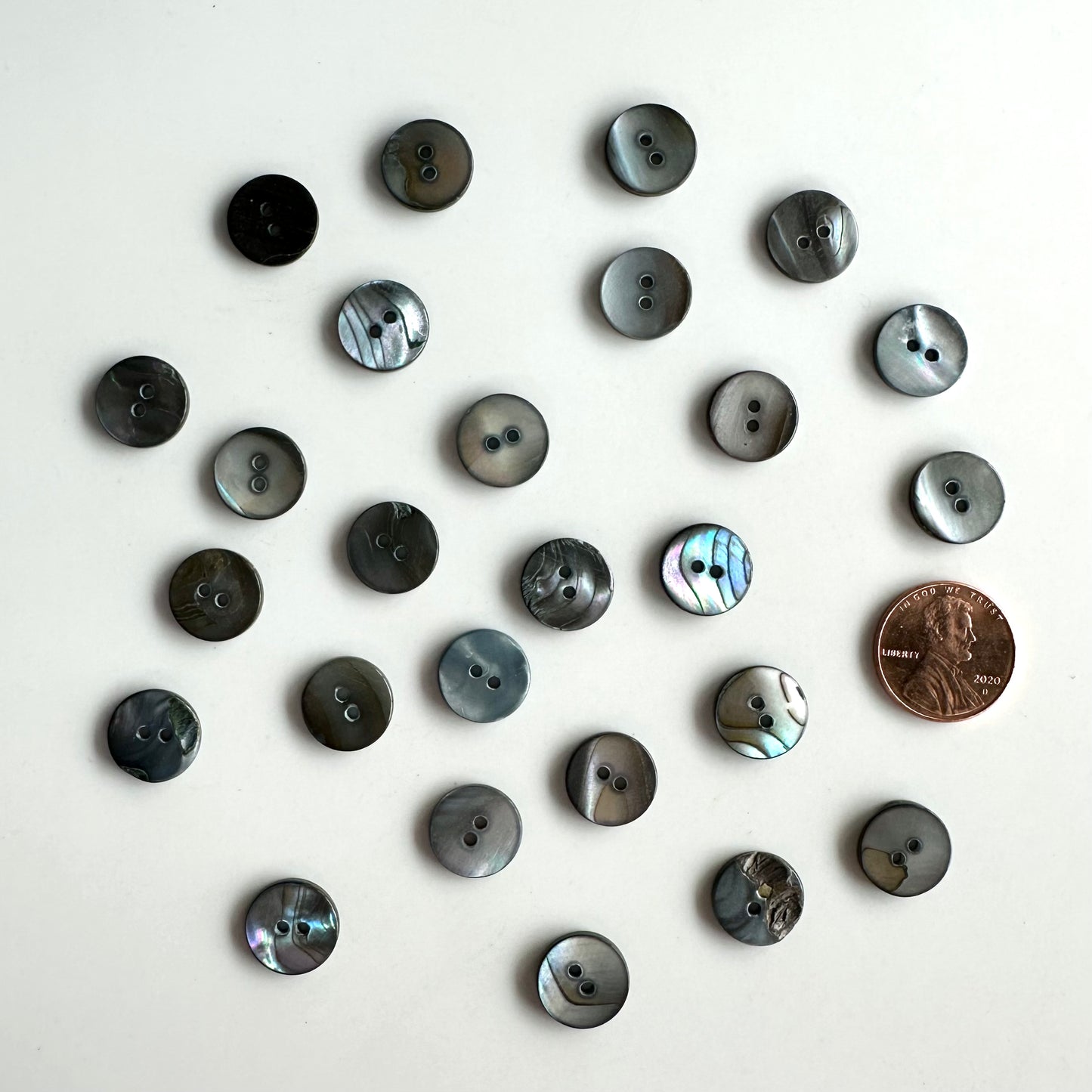 Shell Buttons - under 5/8 inch