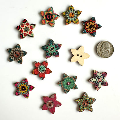 Painted Wood Buttons over 7/8 inch